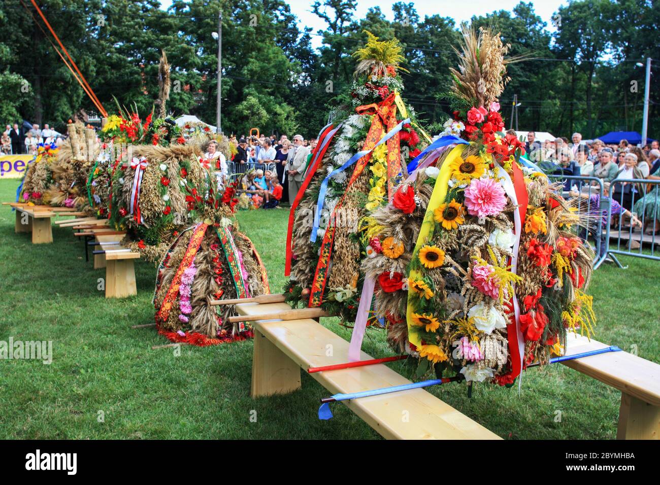 Annual Harvest Festival And Competition For The Most Beautiful Wreath In Krakow Poland Stock Photo Alamy