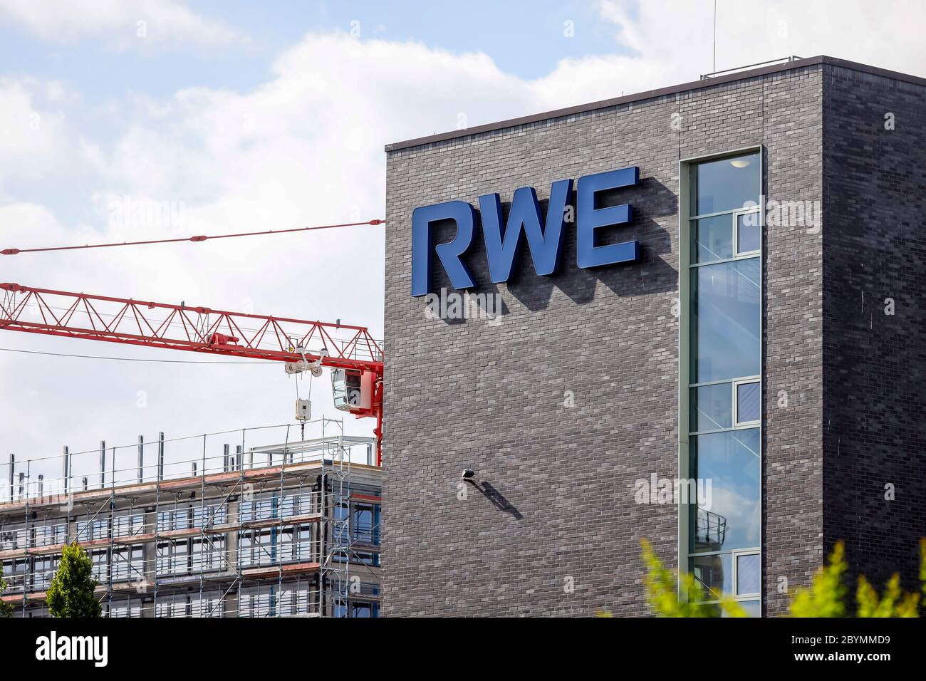 25.05.2020, Essen, North Rhine-Westphalia, Germany - RWE headquarters, new campus buildings for the new RWE headquarters are currently being construct Stock Photo