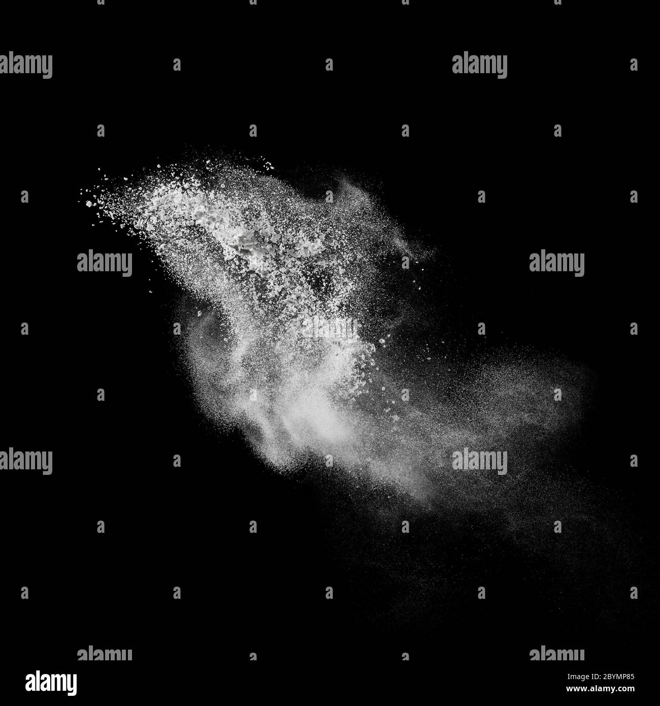 White powder explosion isolated on black Stock Photo Alamy