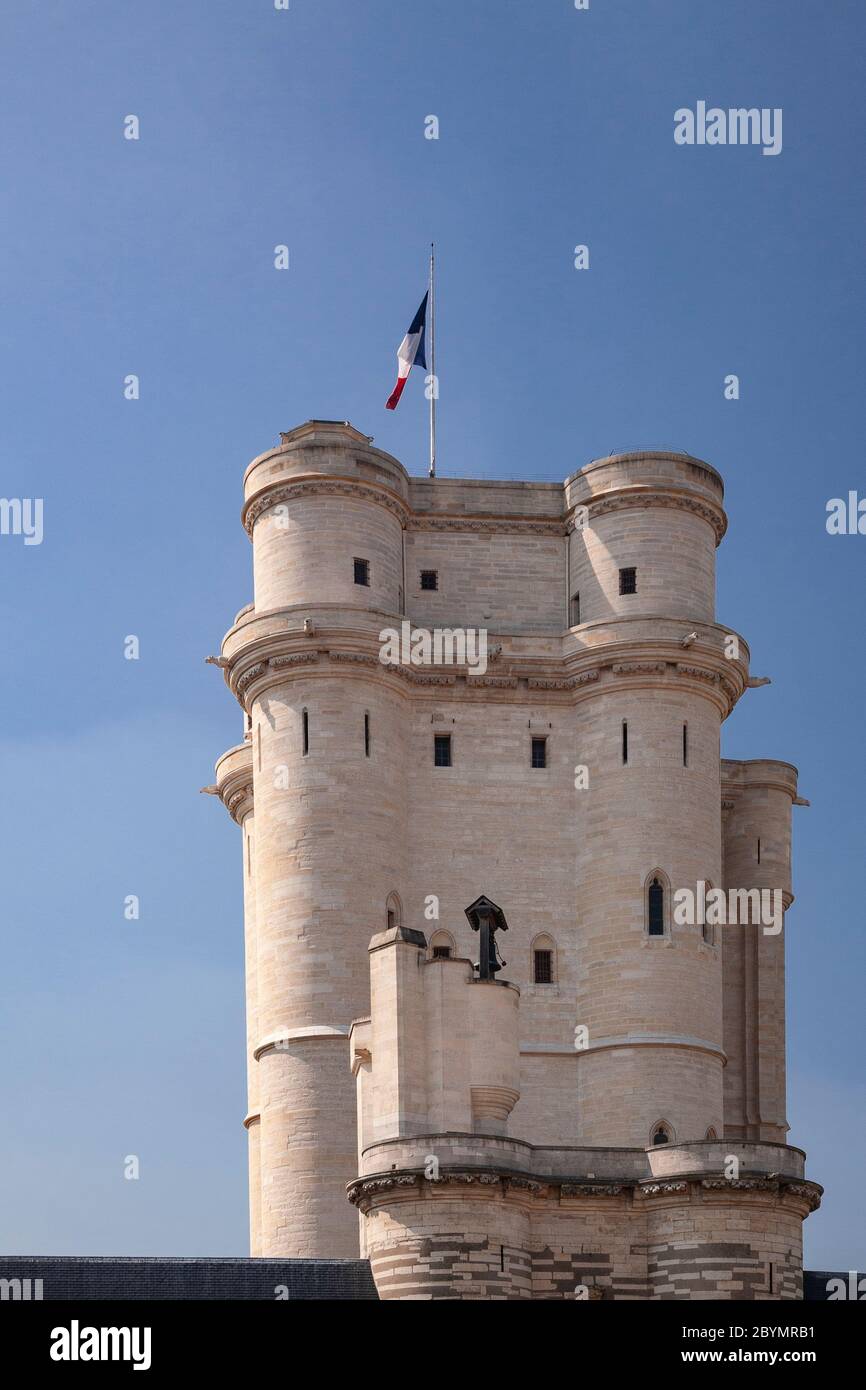 Tower at the Chateau de Vincennes, Paris, France Stock Photo