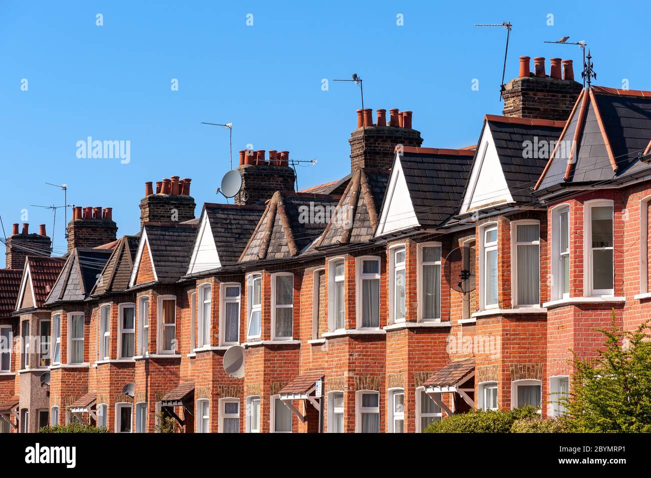 Row of Victorian terraced houses, London, UK Stock Photo