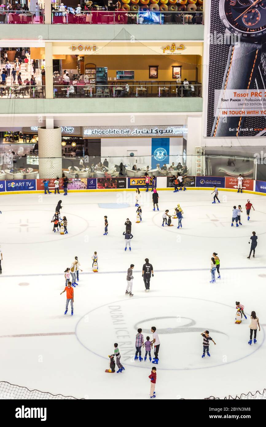 The ice rink of the Dubai Mall Stock Photo