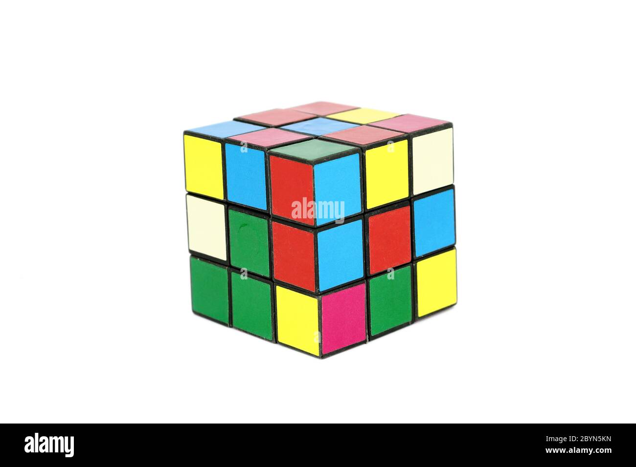 rubik cube colorful isolated on the white background Stock Photo