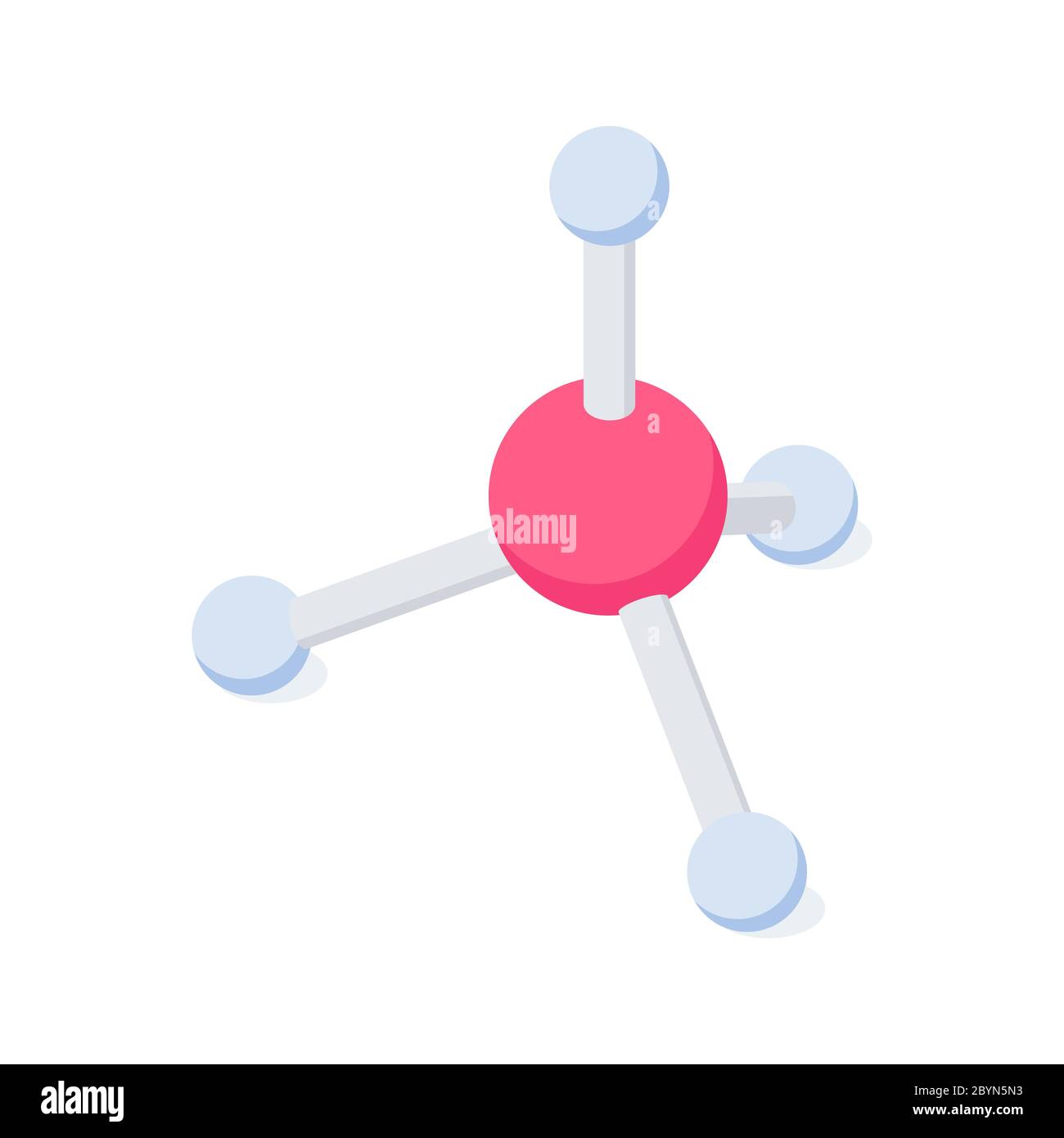 Isometric molecule model for chemical education or laboratory concept. Stock Vector
