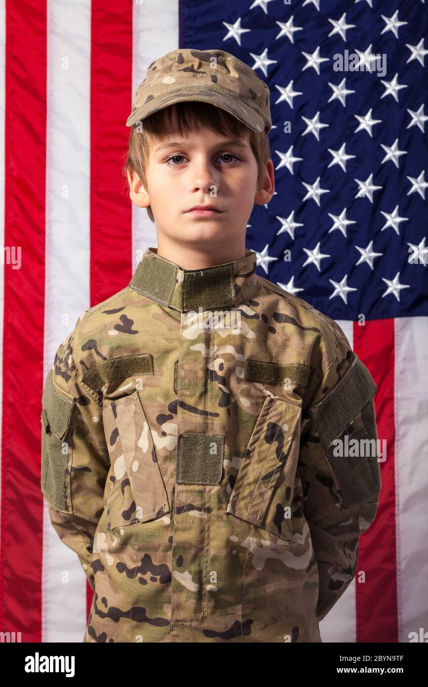 One child saluting flag hires stock photography and images Alamy