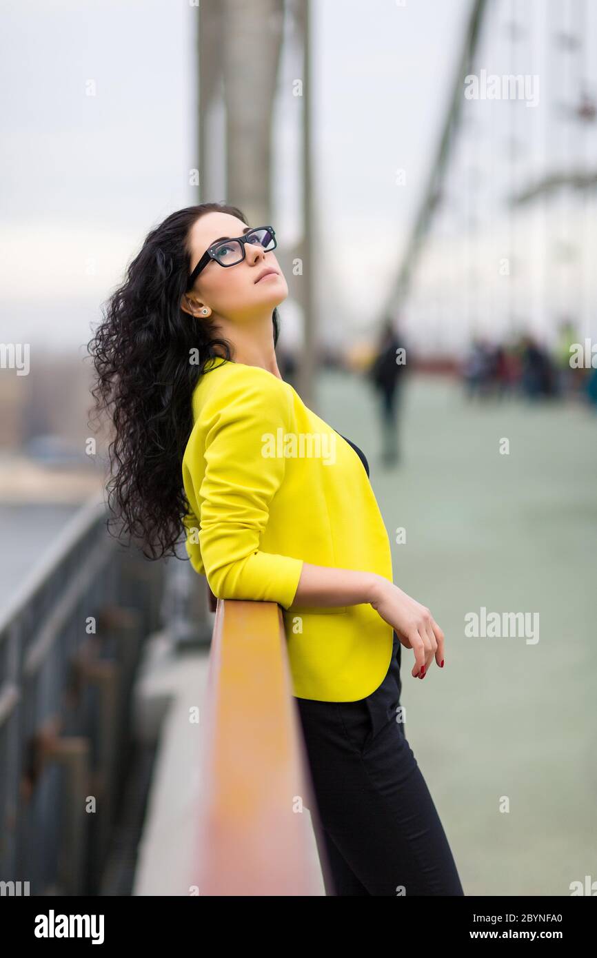 Portrait Of Young Smiling Beautiful Woman Stock Photo - Alamy