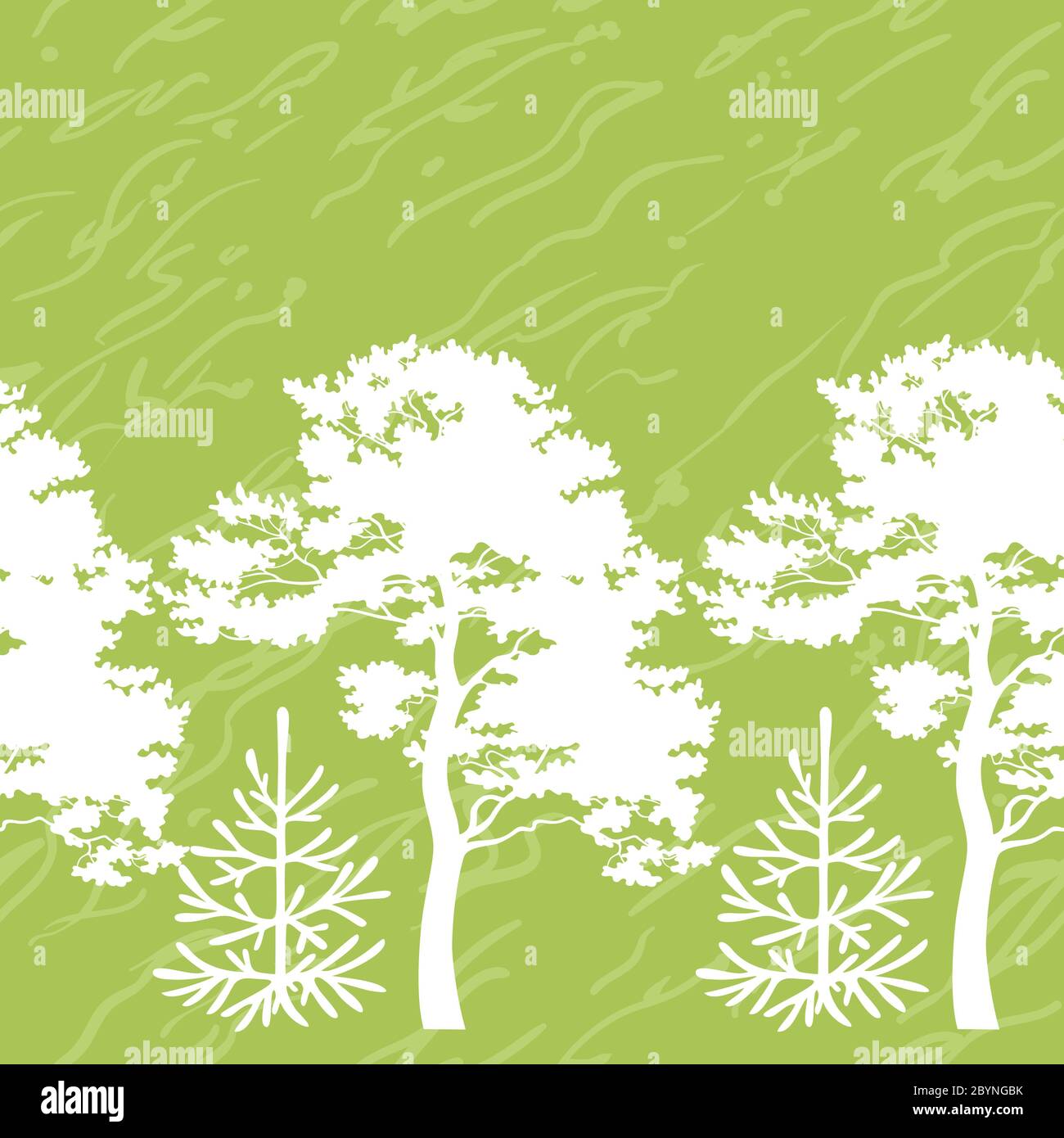 Seamless trees silhouettes and abstract pattern Stock Photo - Alamy