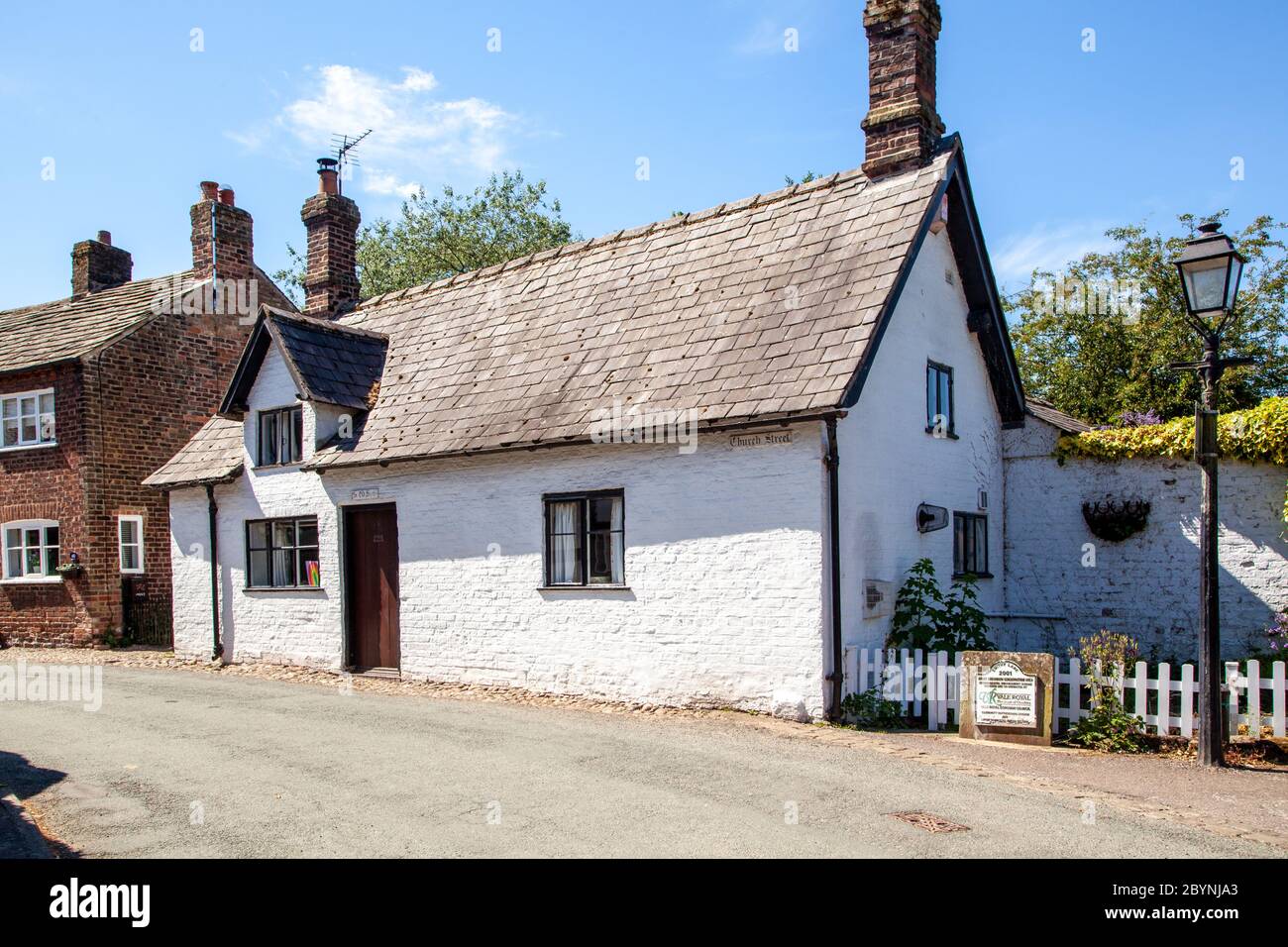 The Old Smithy the Blacksmiths house in the Cheshire rural country  village of Great Budworth England UK Stock Photo
