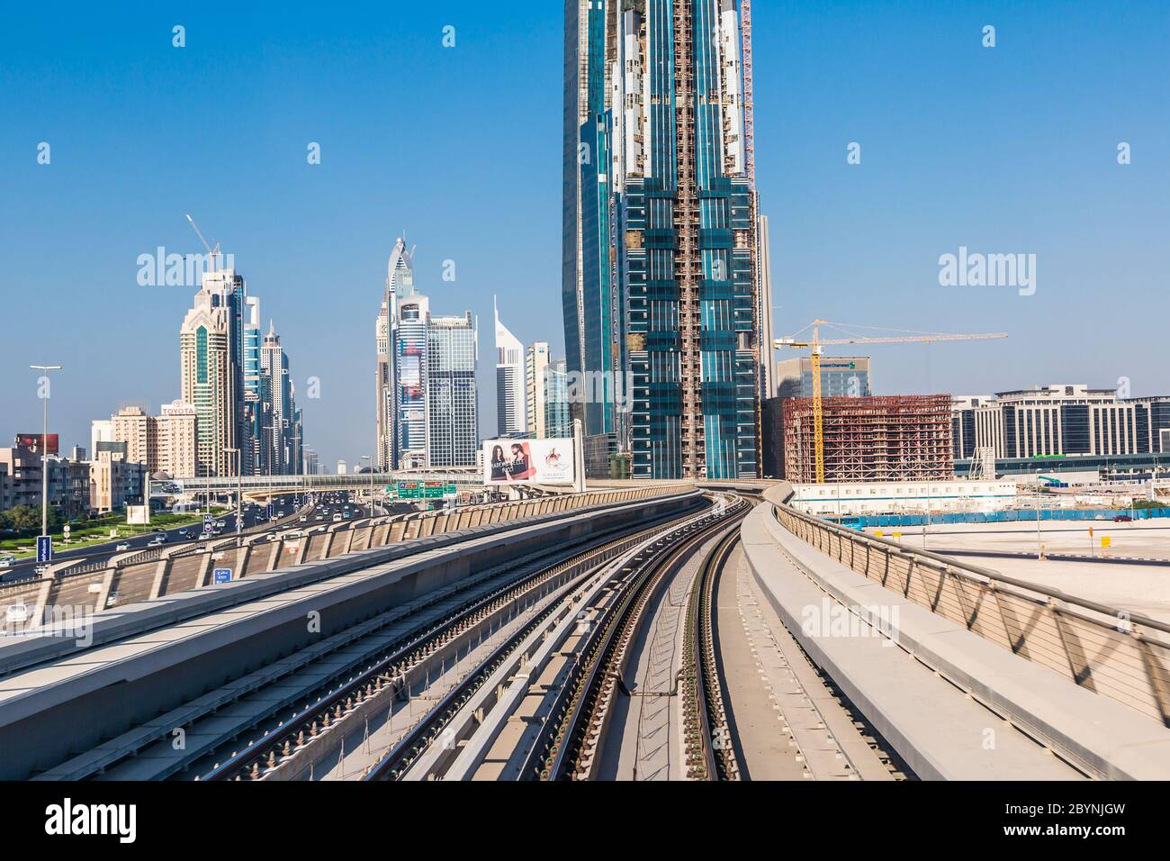Dubai metro railway Stock Photo