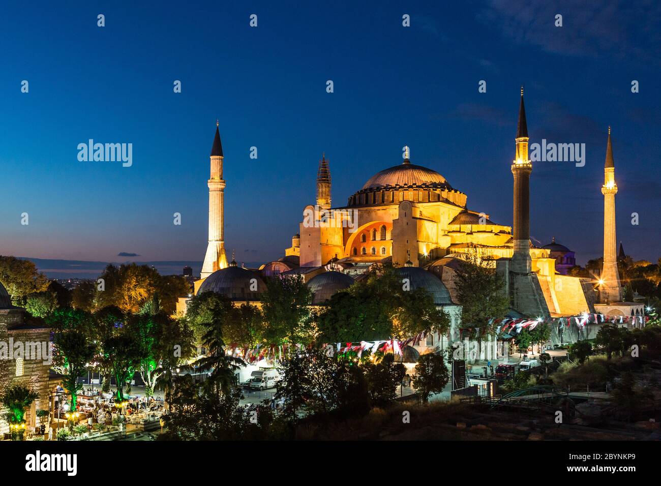 Hagia Sophia in Istanbul Turkey at night Stock Photo - Alamy