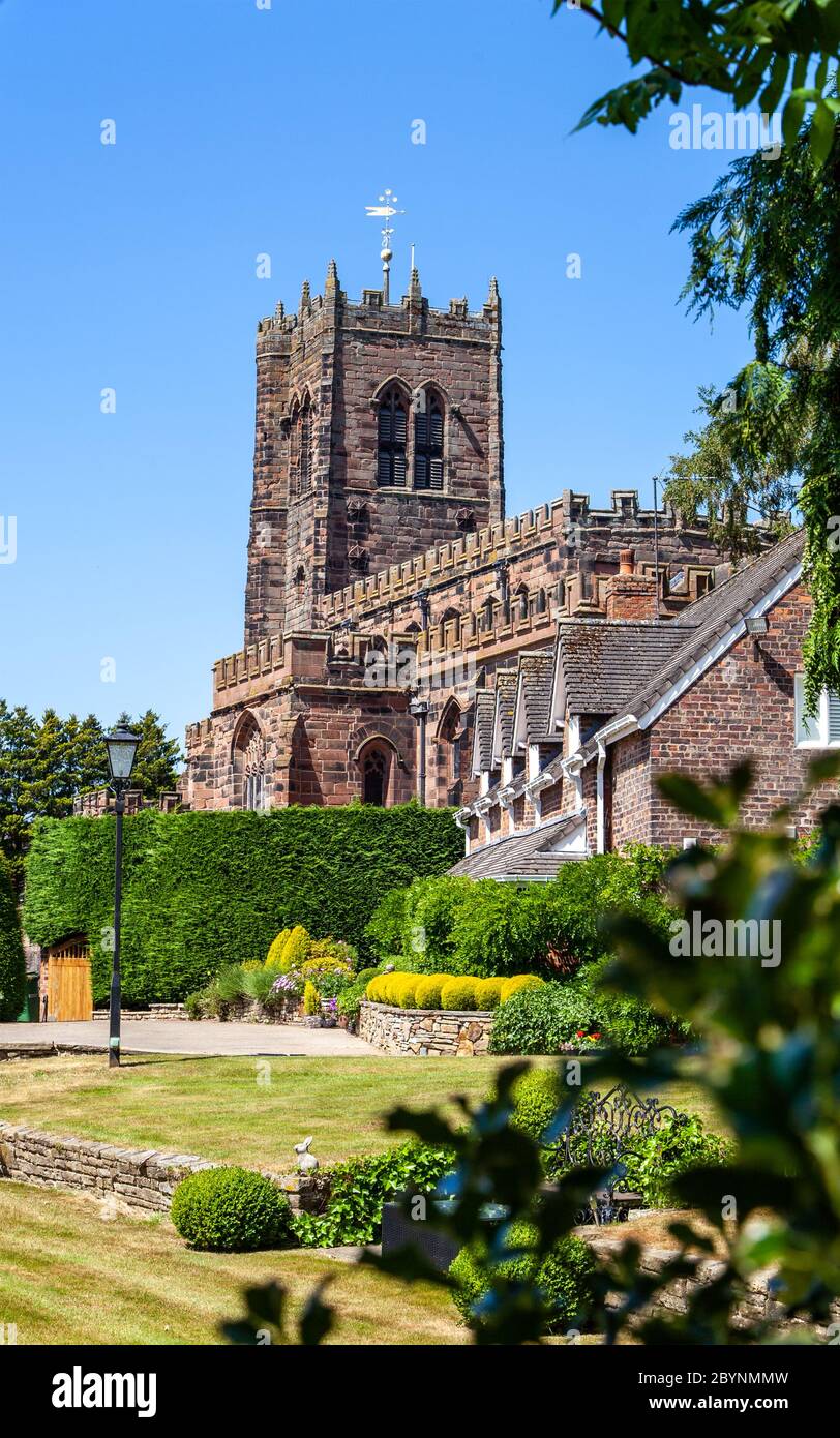 View of the country village church of St Mary and All Saints' Church, great Budworth Cheshire England UK Stock Photo