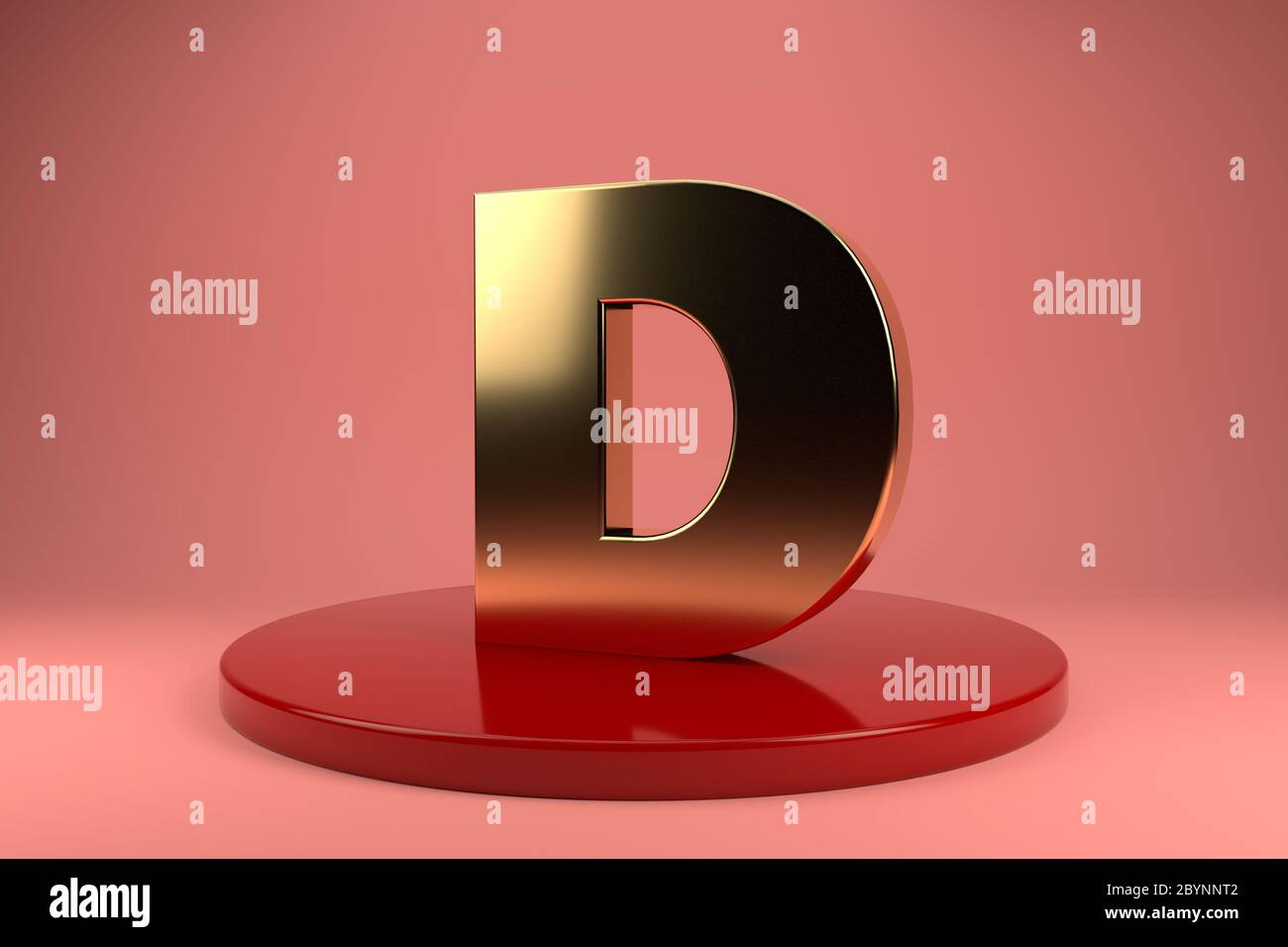 Golden Letter D uppercase wallpaper. 3d rendering. 3d illustrator Stock  Photo - Alamy