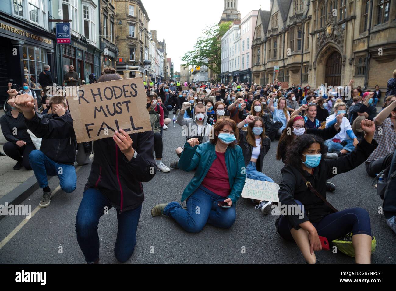 Black Lives Matter Protest, Cecil Rhodes Statue, Oriol College, Oxford ...