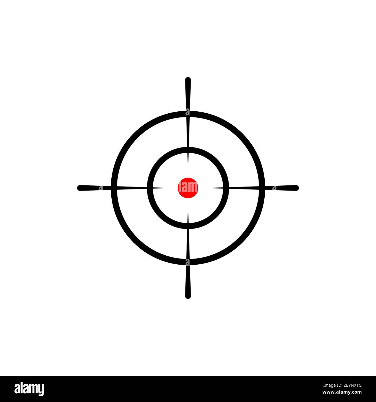 Crosshair and target, sight, sniper icon in black for web, mobile on isolated white background. EPS 10 vector Stock Vector