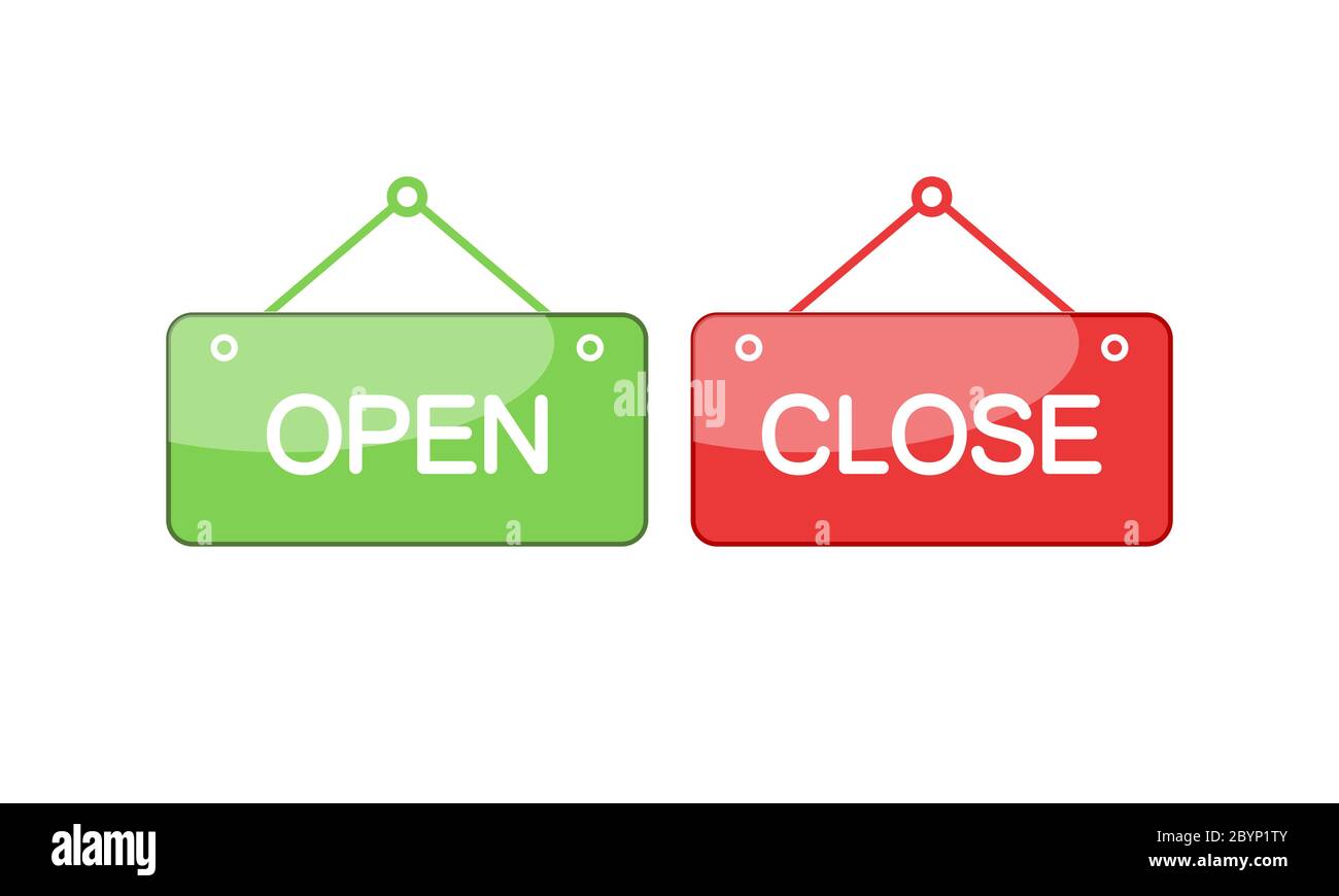 Plate open close icon. Shop sign on isolated white background. EPS 10 ...