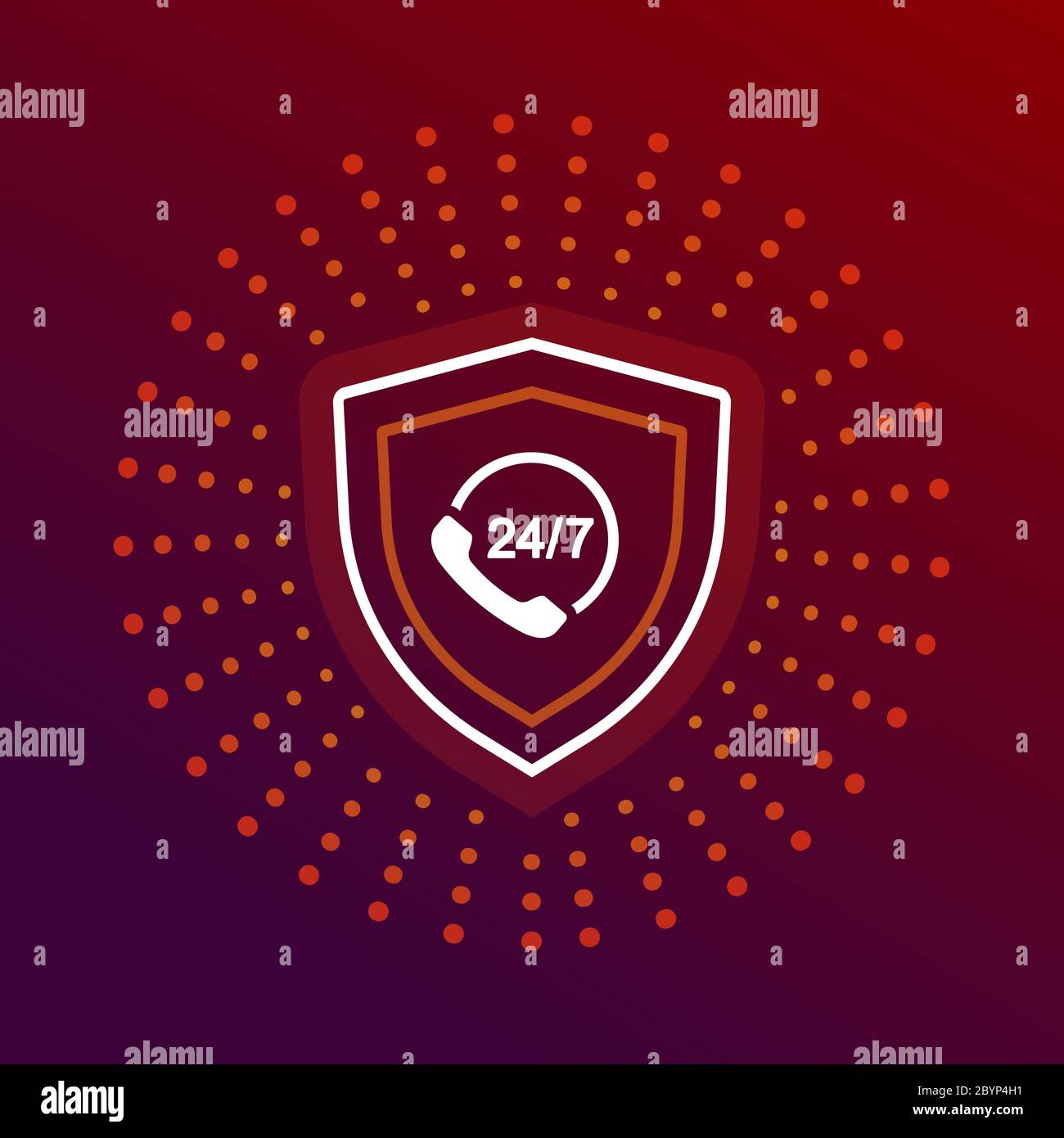 Call center support 24 7 vector icon in black on isolated white background. EPS 10 vector. Stock Vector