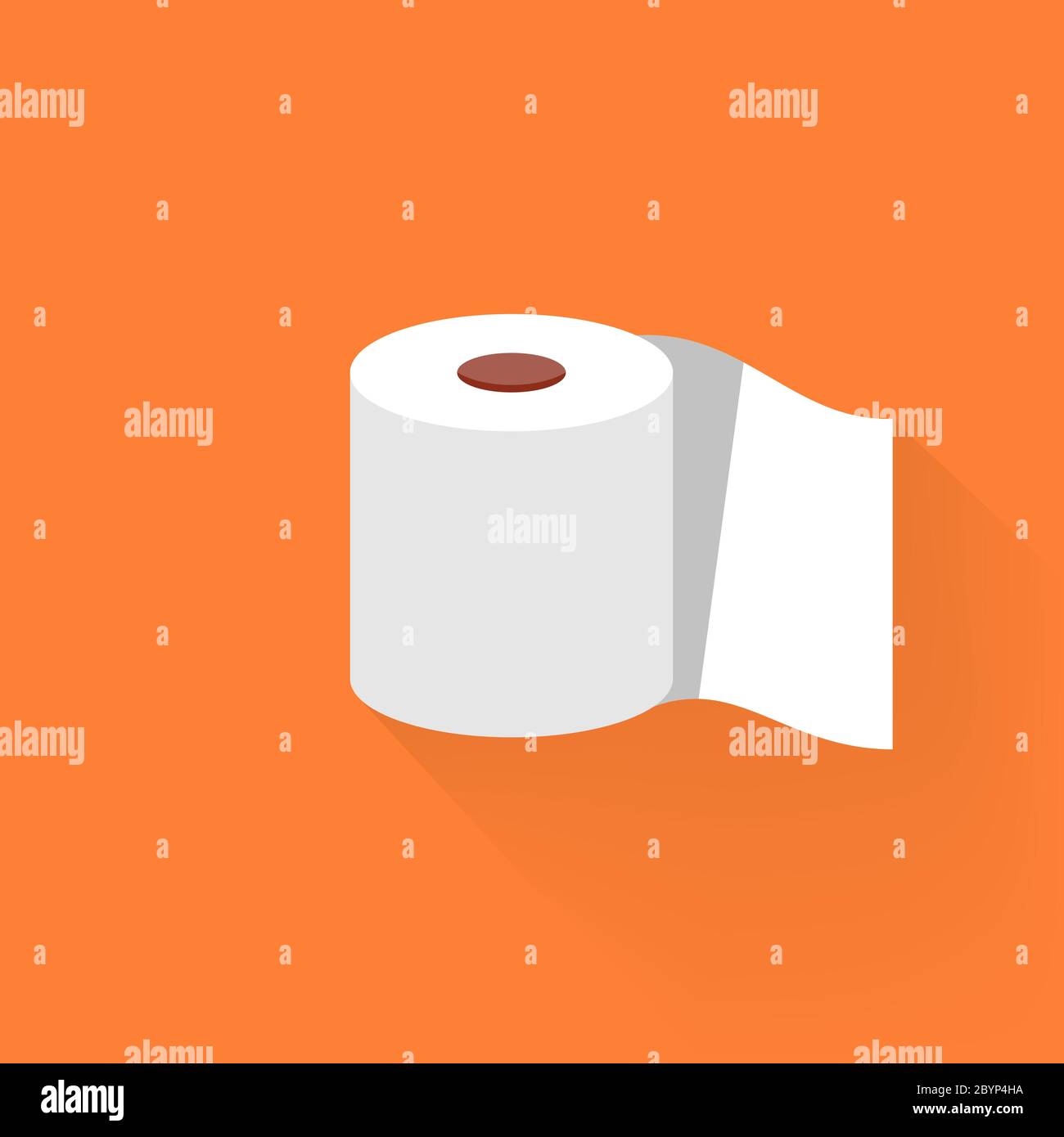 Roll tissue paper in flat style. Toilet paper flat icon on isolated white background. EPS 10 vector. Stock Vector