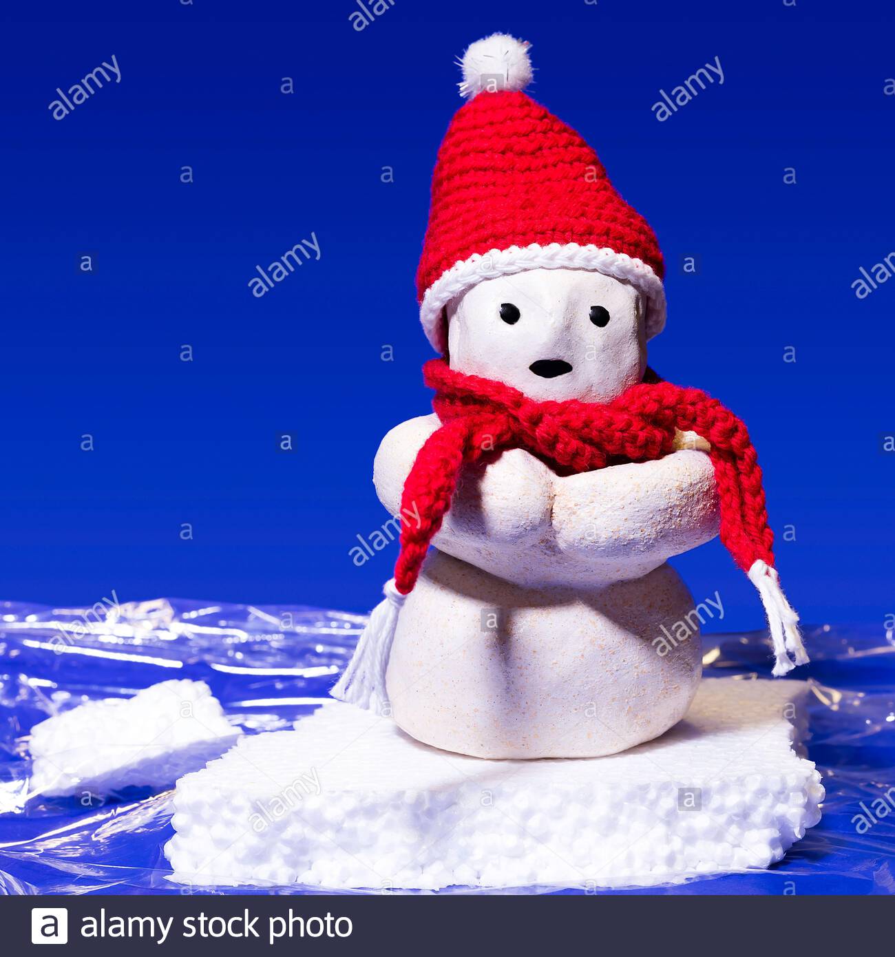 red bobble hat and scarf