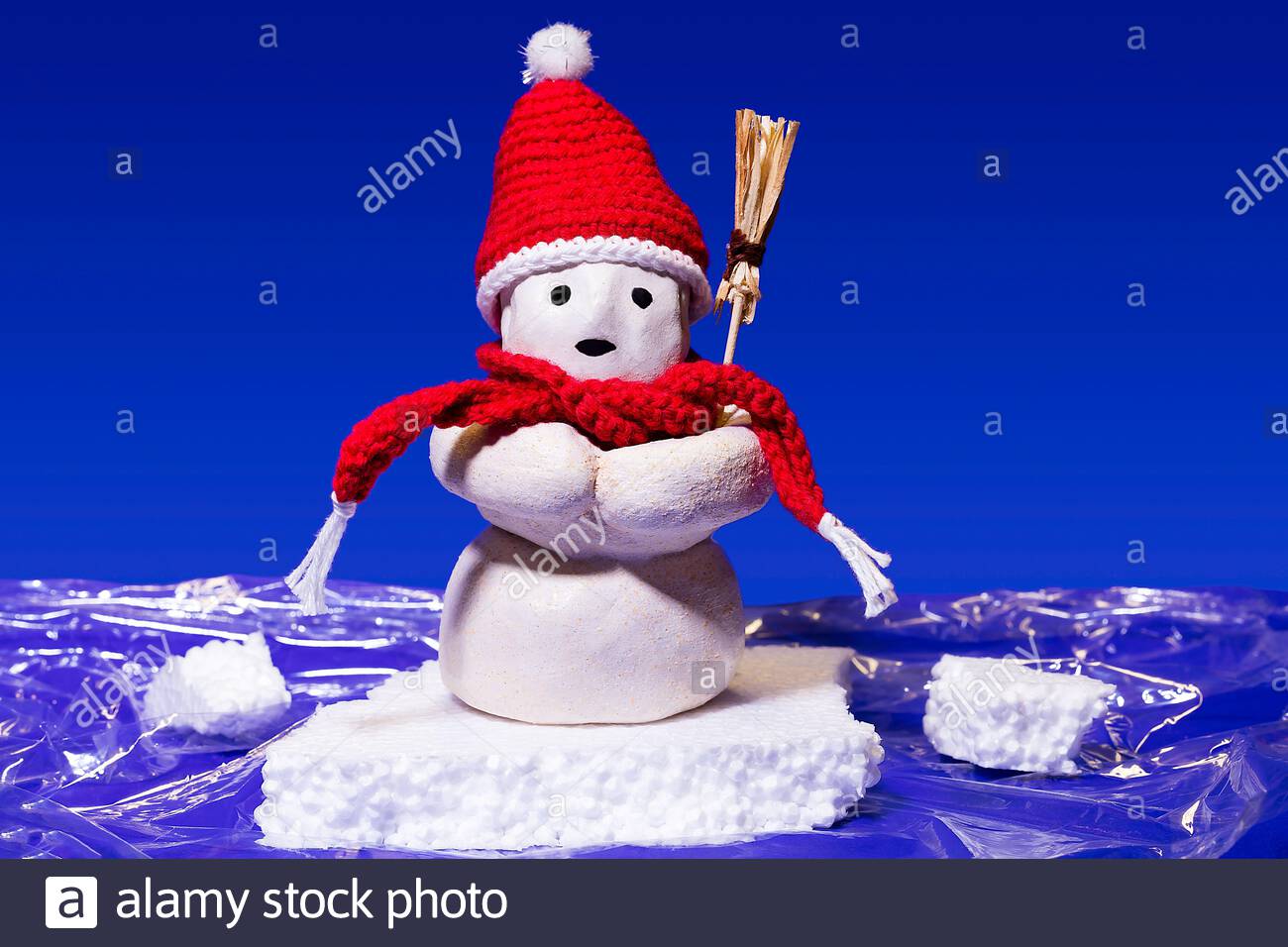 red bobble hat and scarf