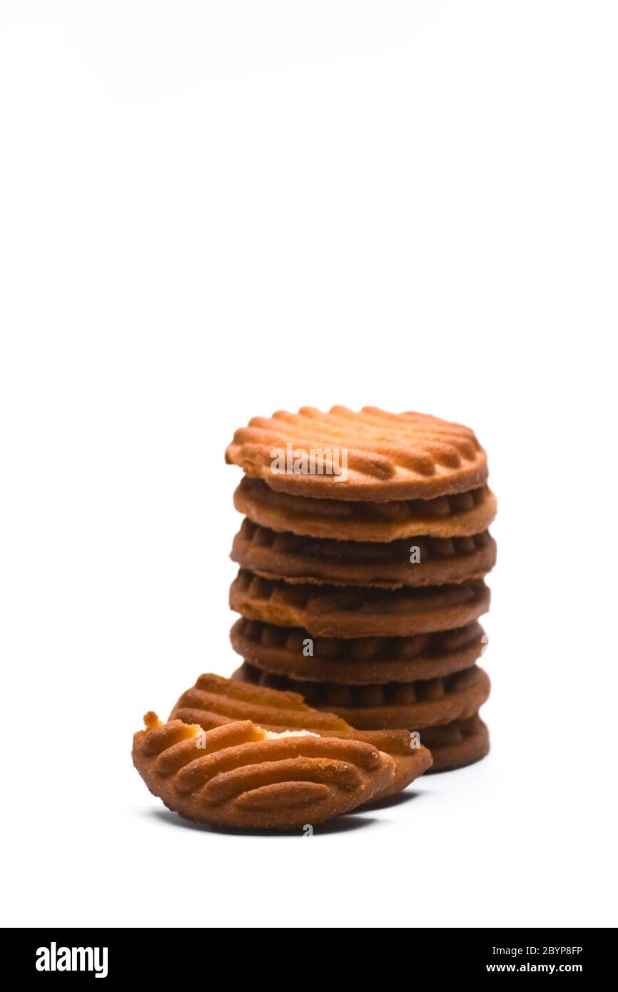 Tasty biscuits isolated on white background Stock Photo