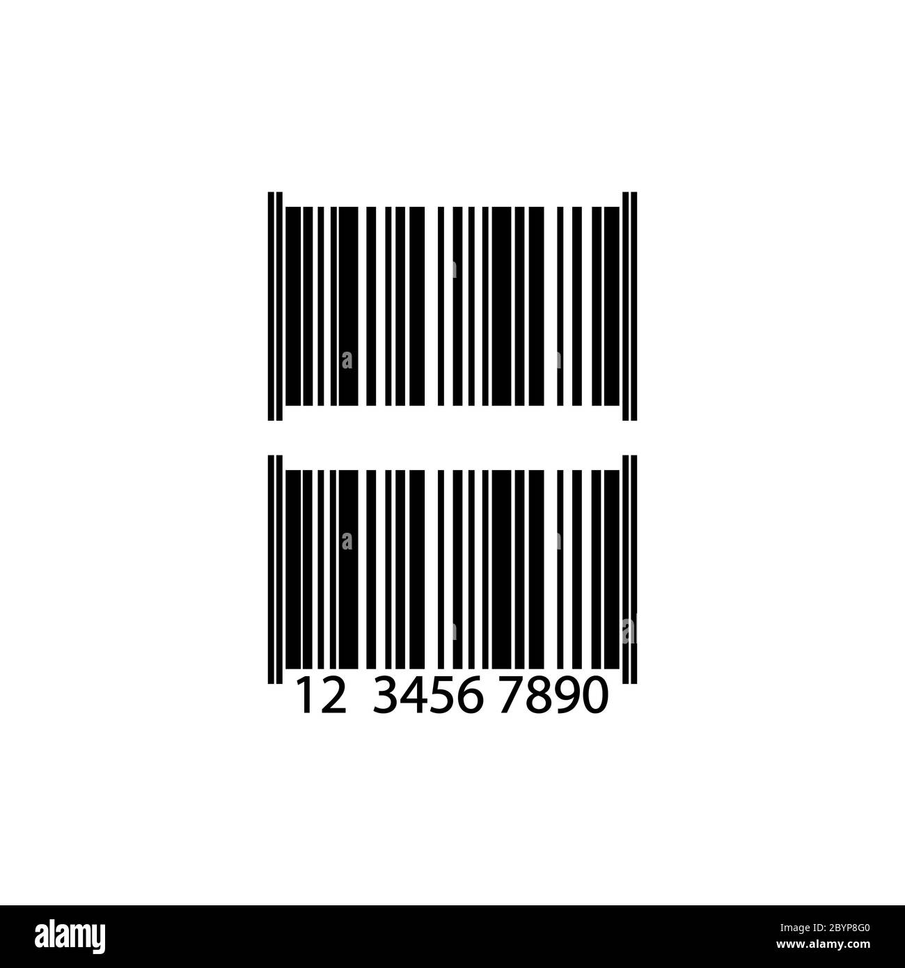Barcode icon in black on isolated white background. EPS 10 vector Stock