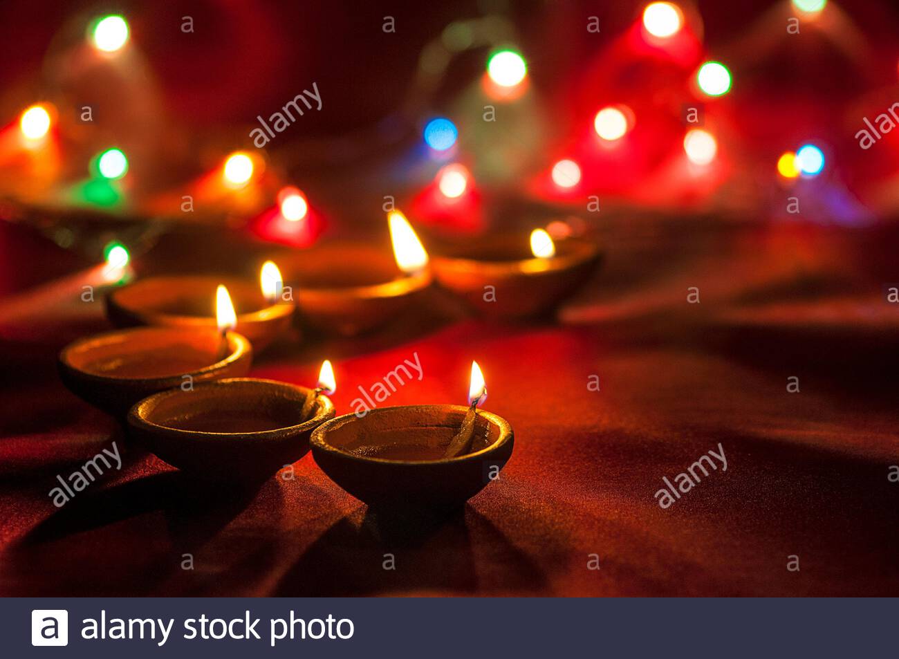 Clay Diya Lamps Lit During Diwali Celebration Greetings Card Design Indian Hindu Light Festival Called Diwali Stock Photo Alamy