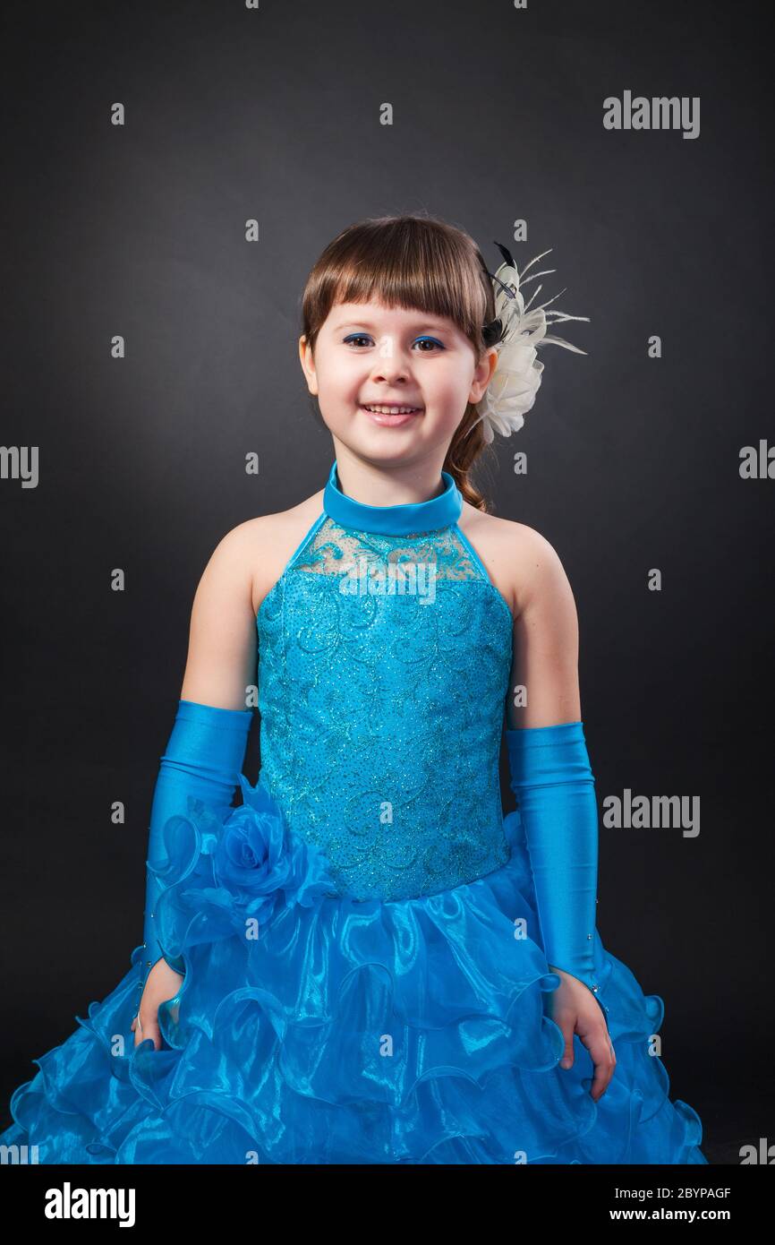 Portrait of cute smiling little girl in princess dress Stock Photo - Alamy