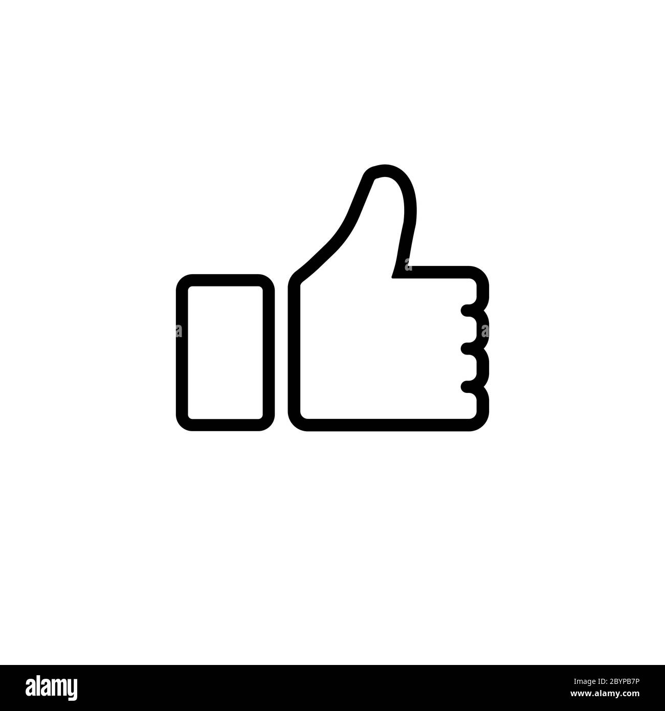 Like, thumb up line icon on white background. Eps 10 vector Stock Vector
