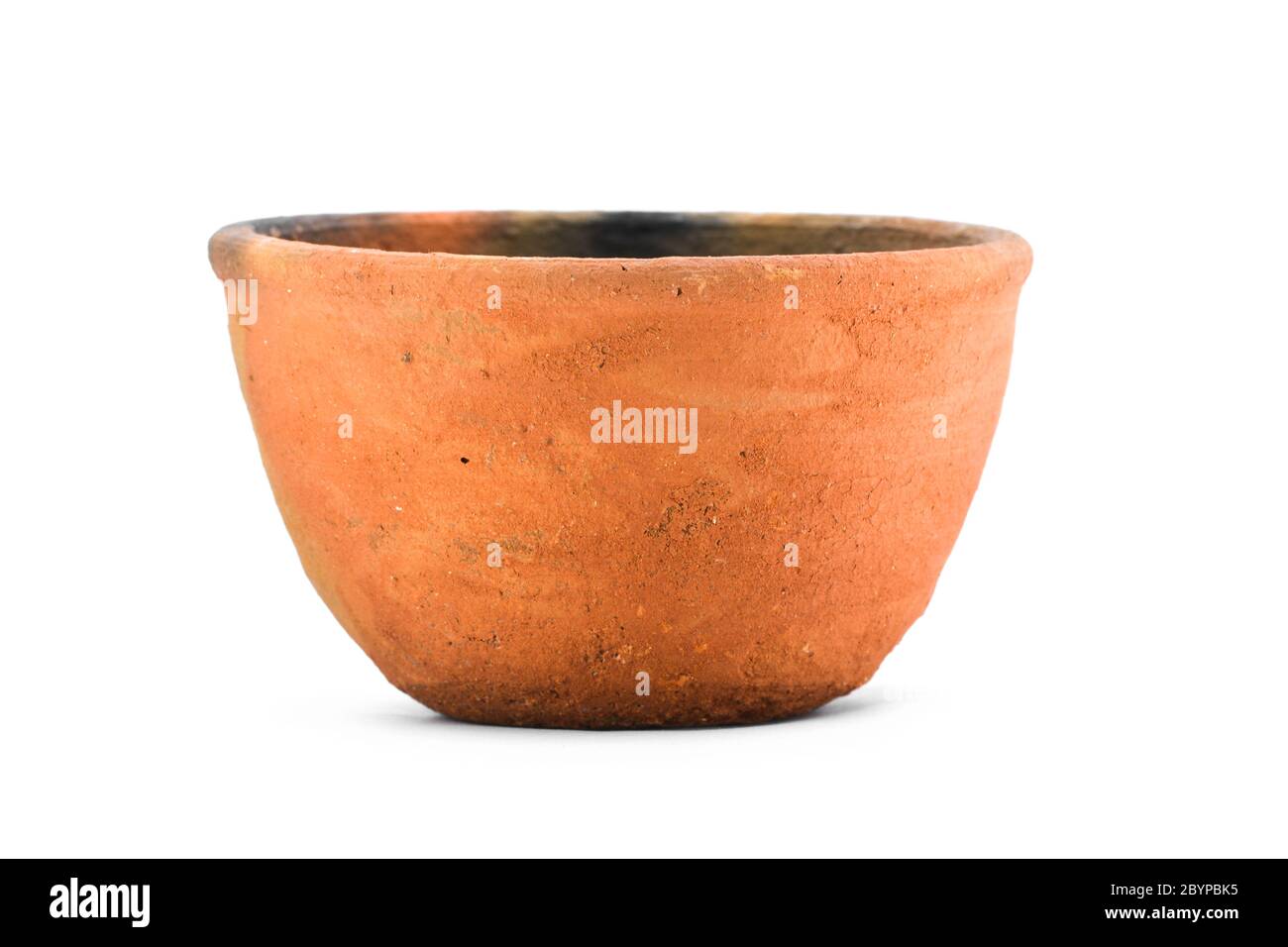 Clay bowl isolated on white background Stock Photo