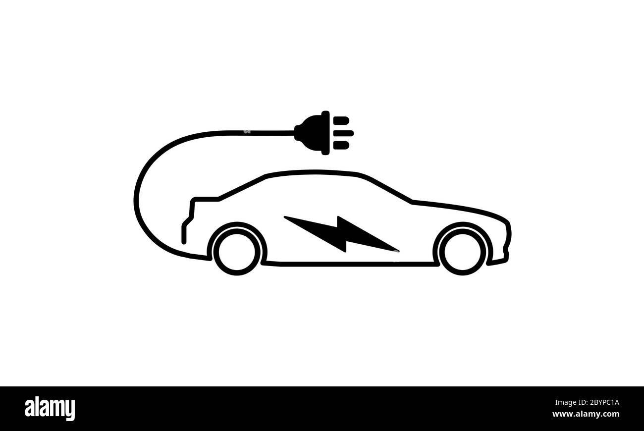 Electric car, charging electric machine icon on isolated background. Eps 10 vector Stock Vector