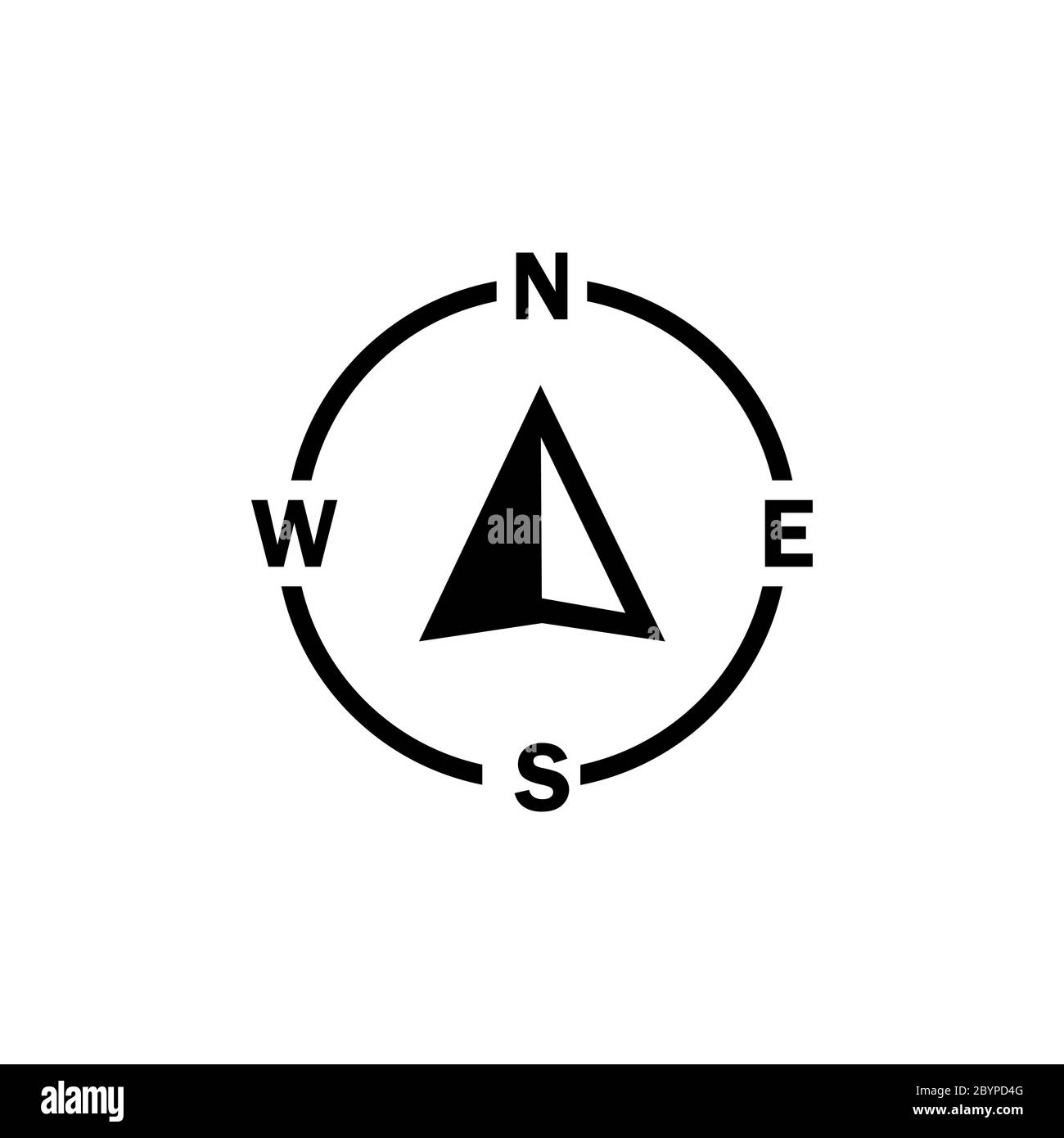Compass navigator arrow icon on isolated white background. Eps 10 vector Stock Vector