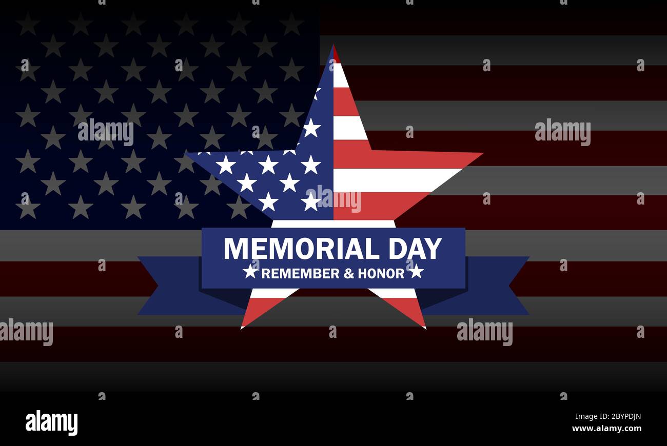 Memorial Day with star in national flag colors. Eps 10 vector ...