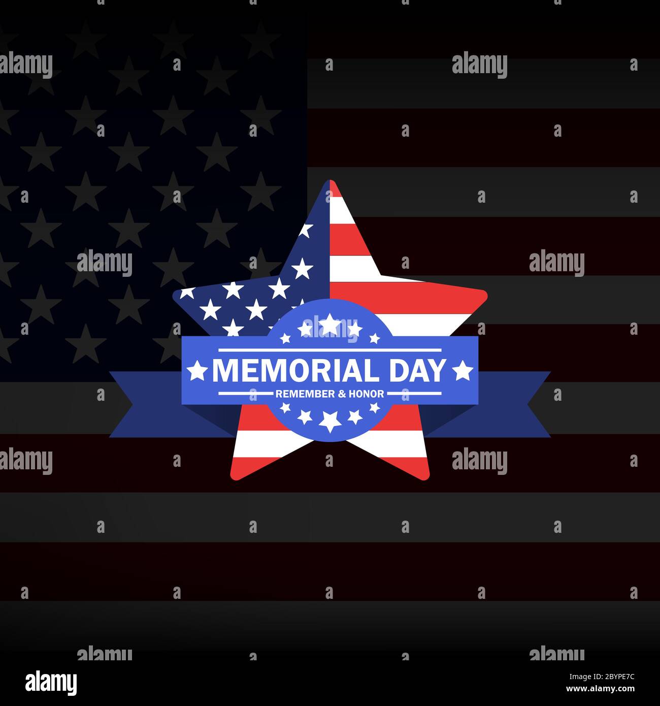 Memorial Day with star in national flag colors. Eps 10 vector ...