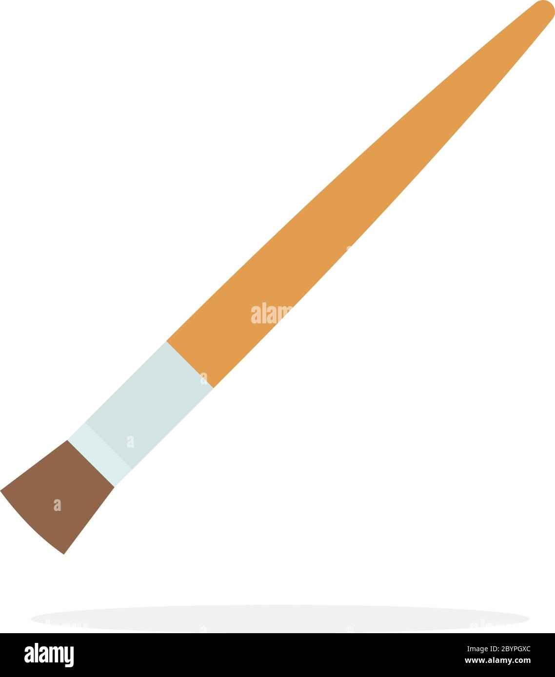 Drawing brush with flat bristles vector flat isolated Stock Vector