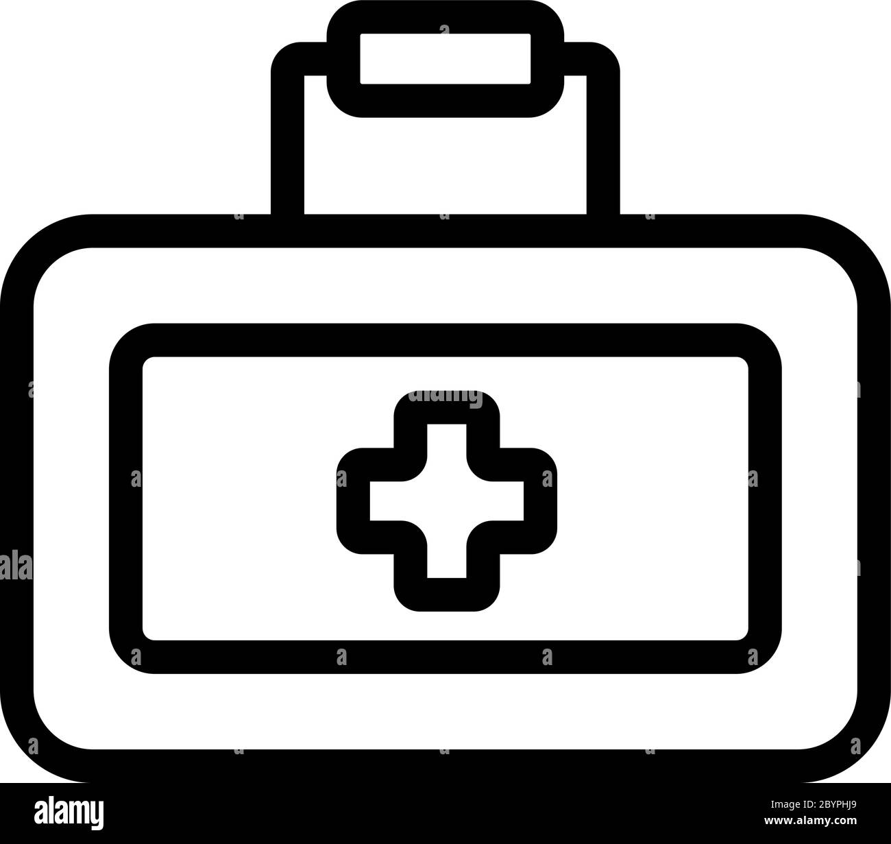 first aid kit car accessory icon vector outline illustration Stock Vector