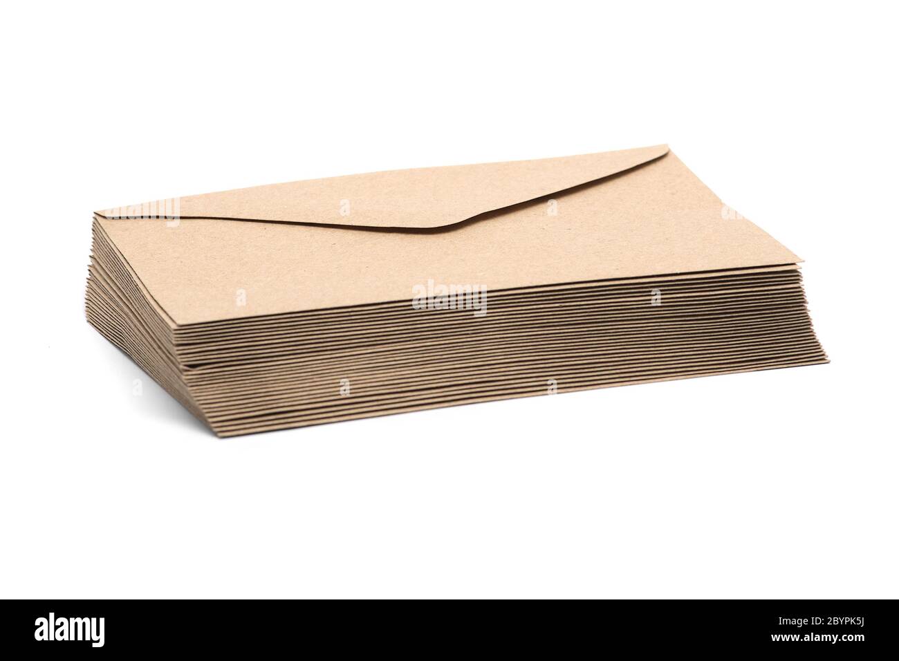 Recycled brown paper craft envelope isolated on white background Stock ...