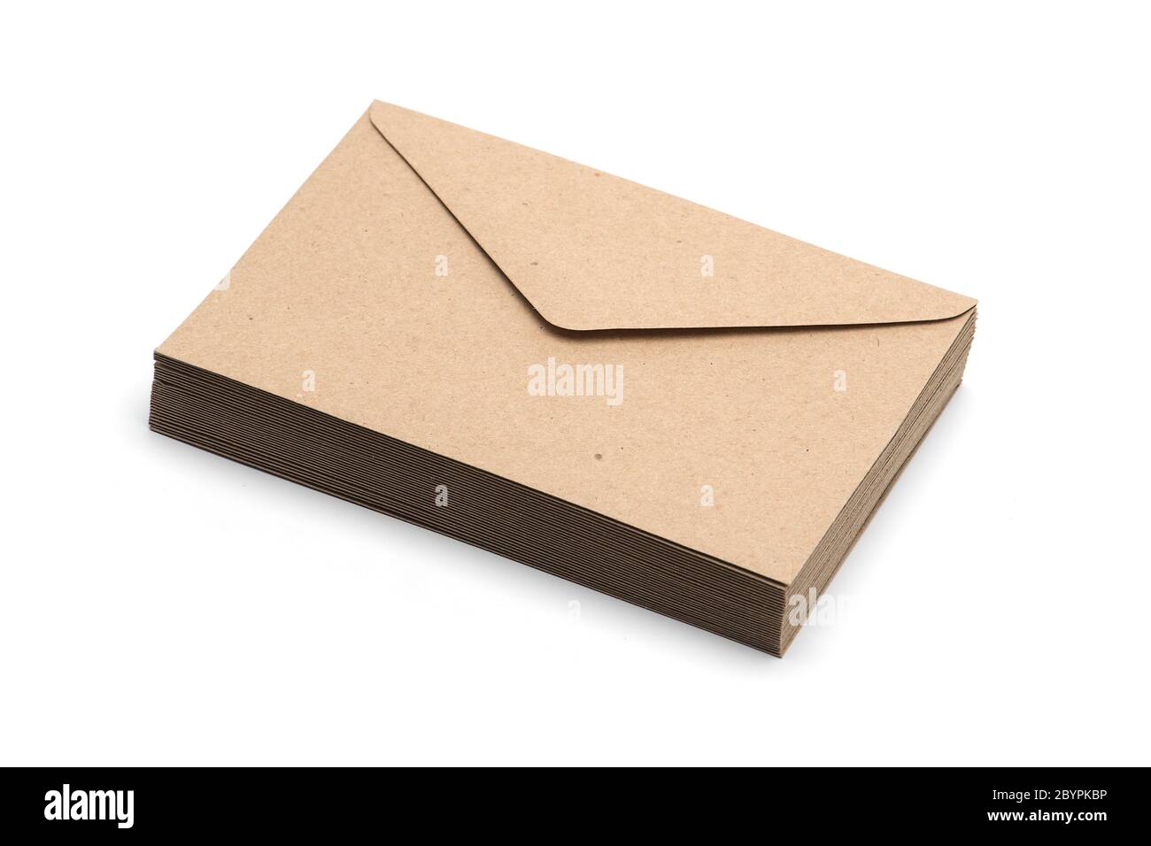 Recycled brown paper craft envelope isolated on white background Stock ...