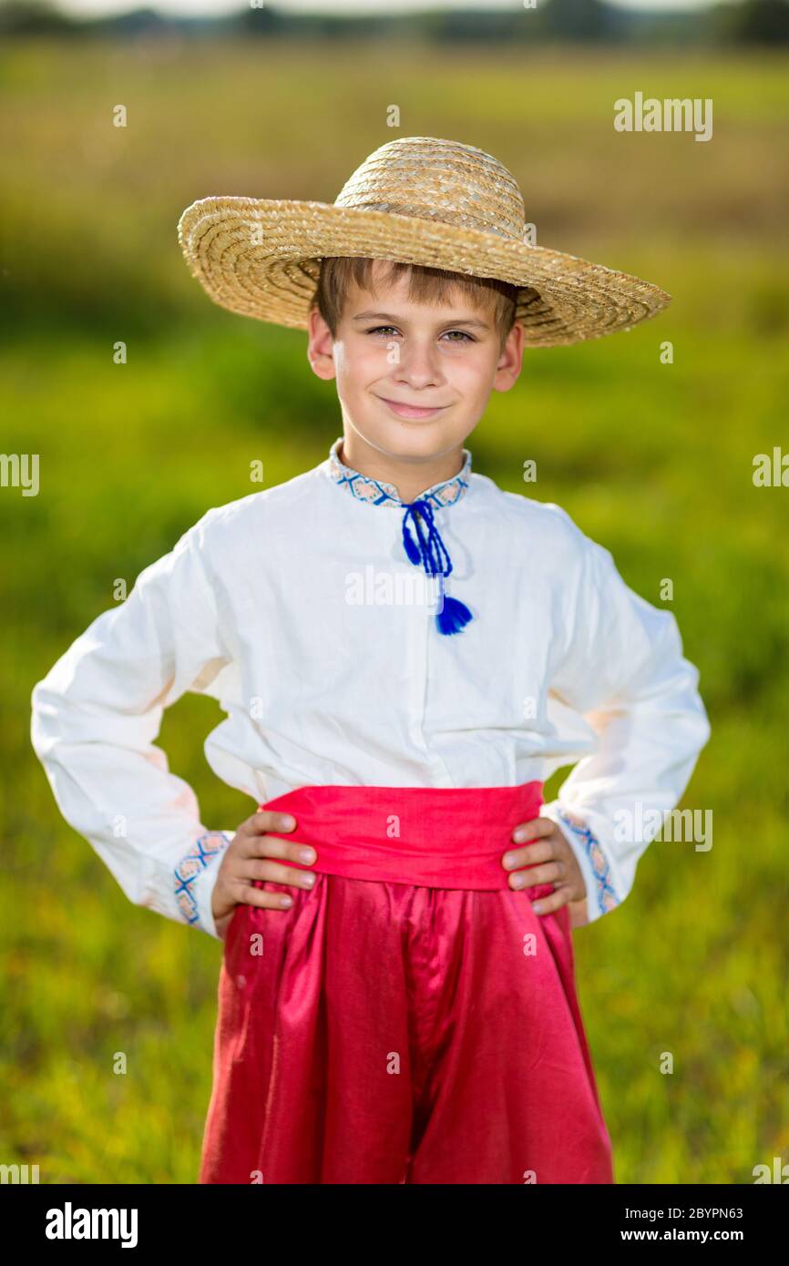 Cute child in traditional Ukrainian clothes outdoor Stock Photo Alamy