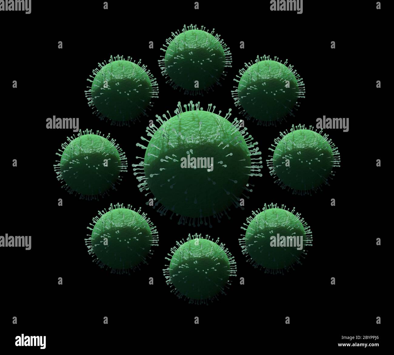 Abstract 3d Rendering Illustration Of A Covid 19 Virus Cells Division ...