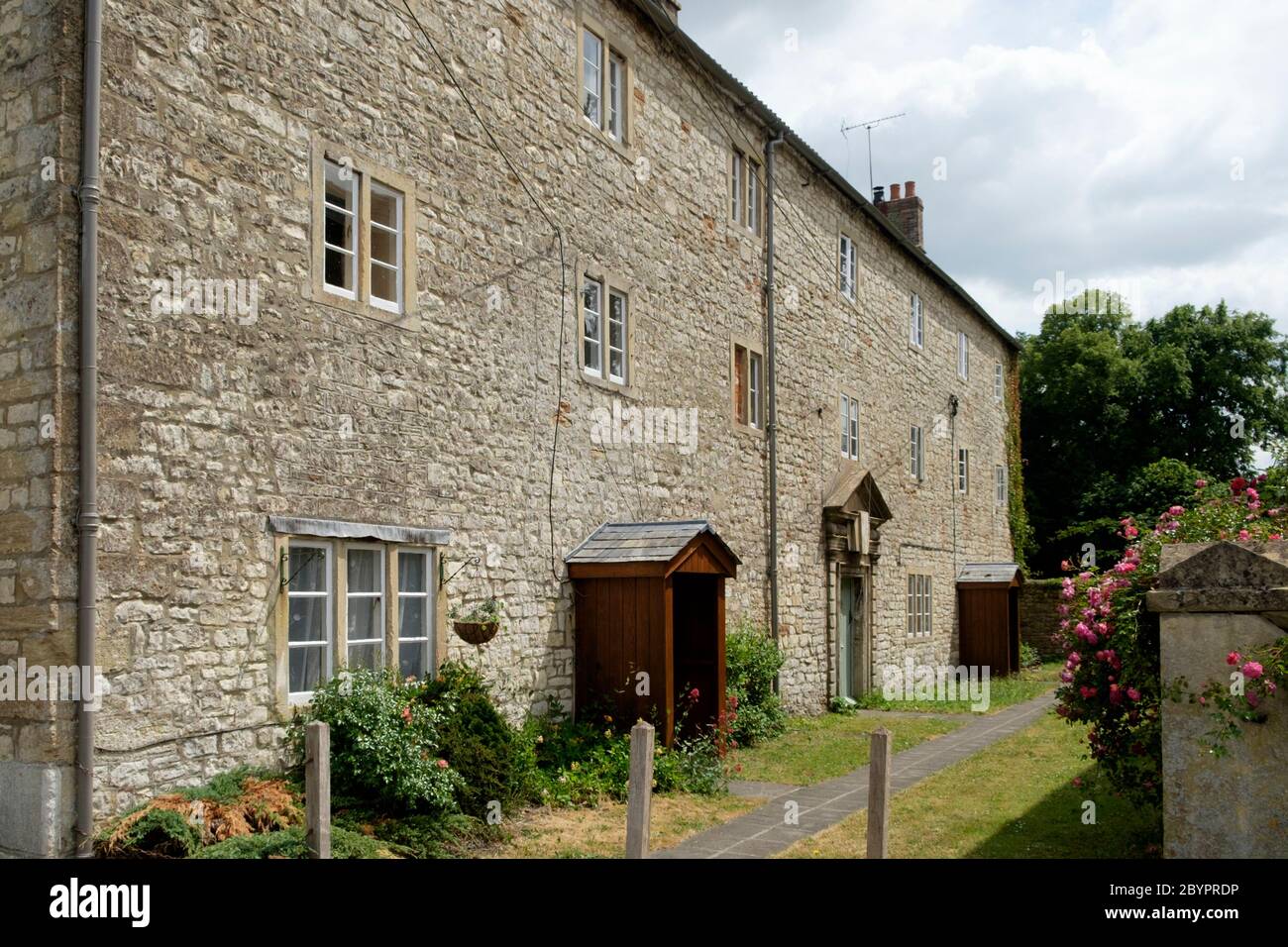 Kilmersdon, a small village in Somerset UK. some Stone cottages Stock