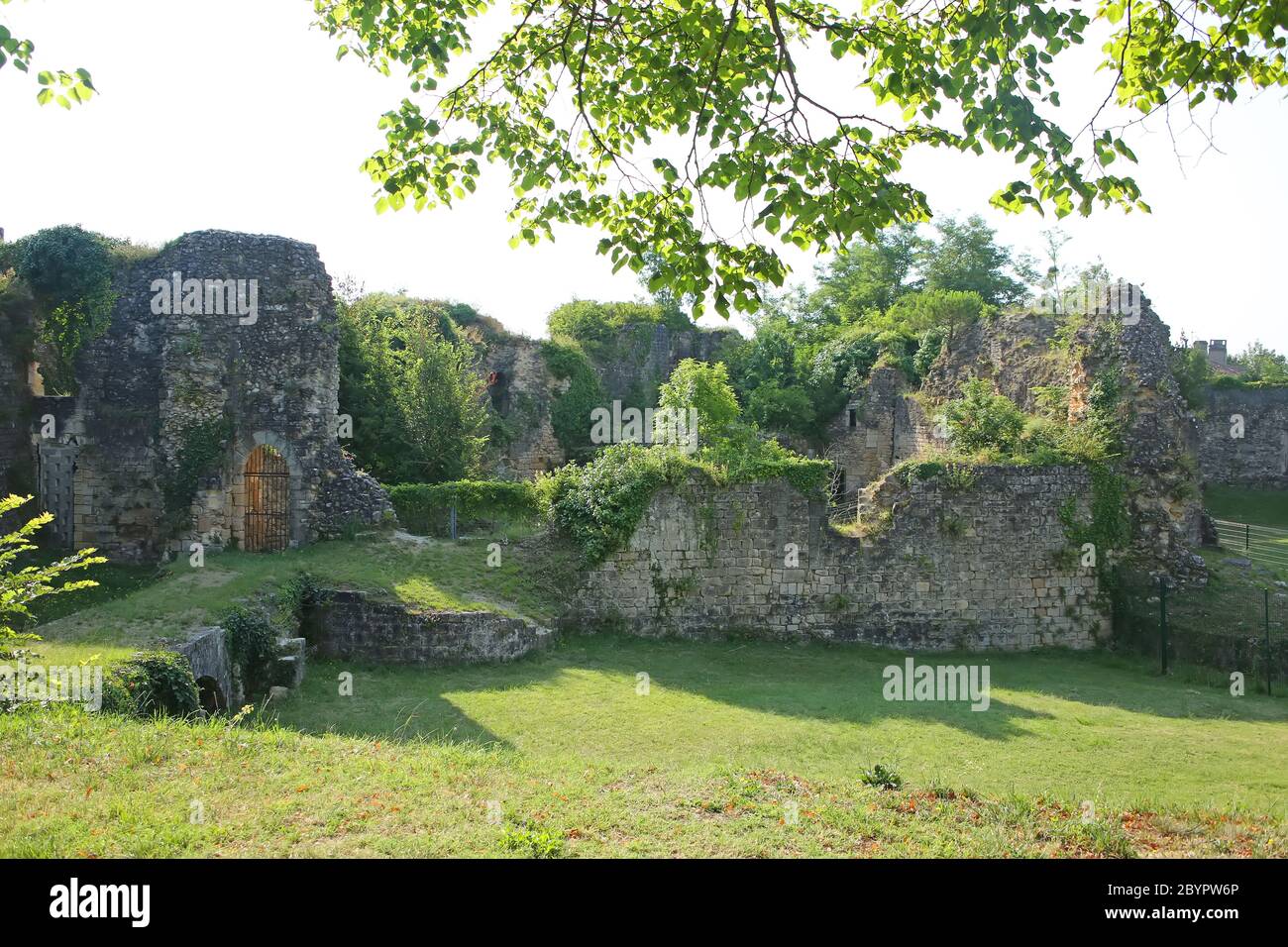 Ruins of the historic city walls,  and fortifications to the citadel of Blaye, Gironde department in Nouvelle- Aquitaine in southwestern France. Stock Photo