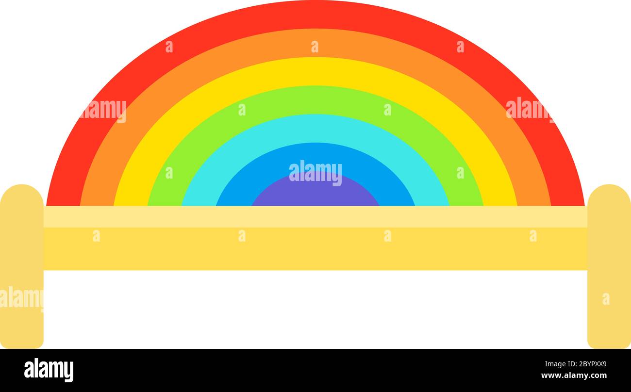 Bench for a playground vector icon flat isolated Stock Vector