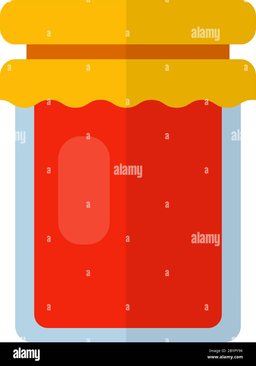 Berry jam in a glass jar vector flat isolated Stock Vector