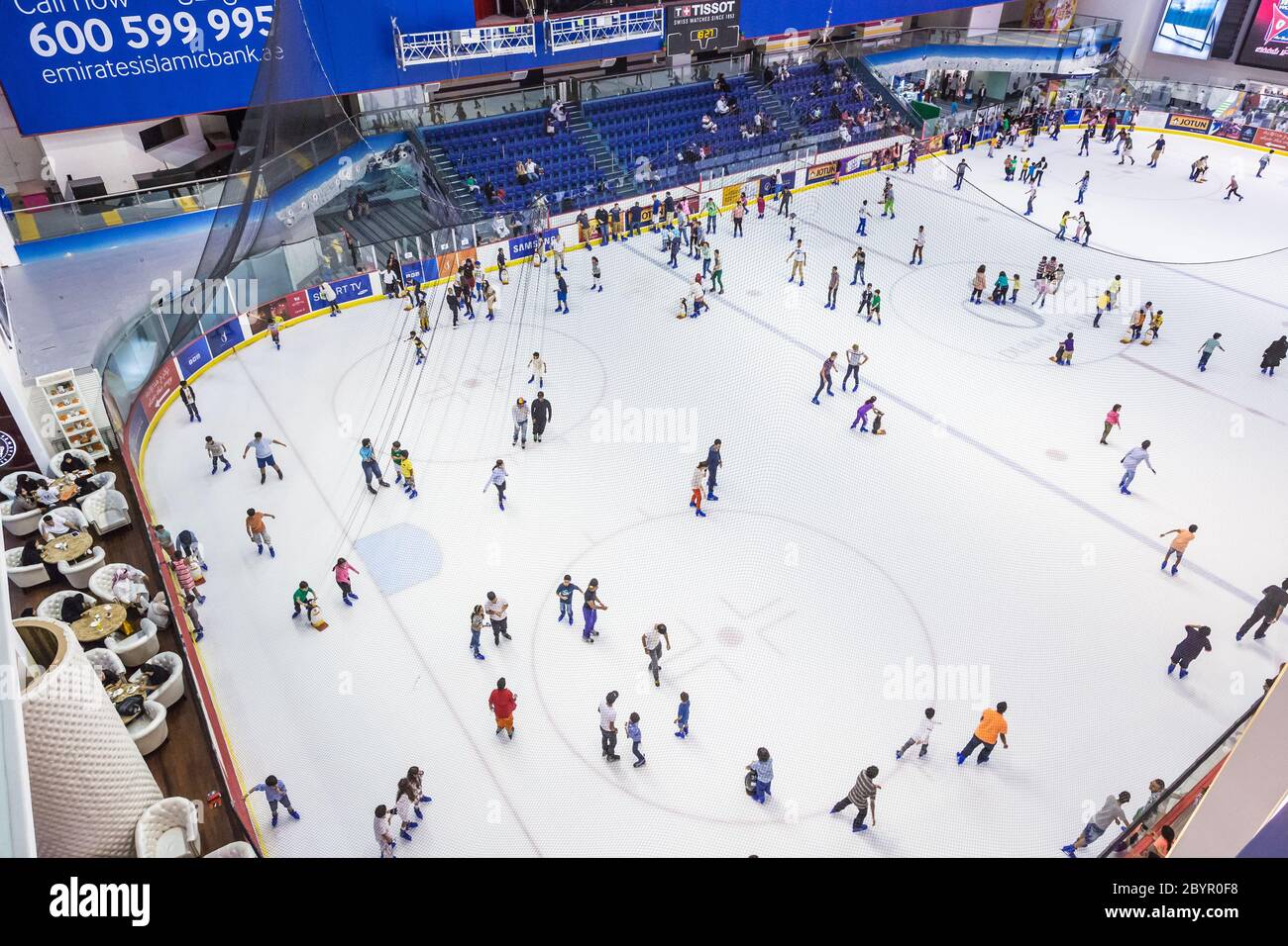 The ice rink of the Dubai Mall Stock Photo Alamy