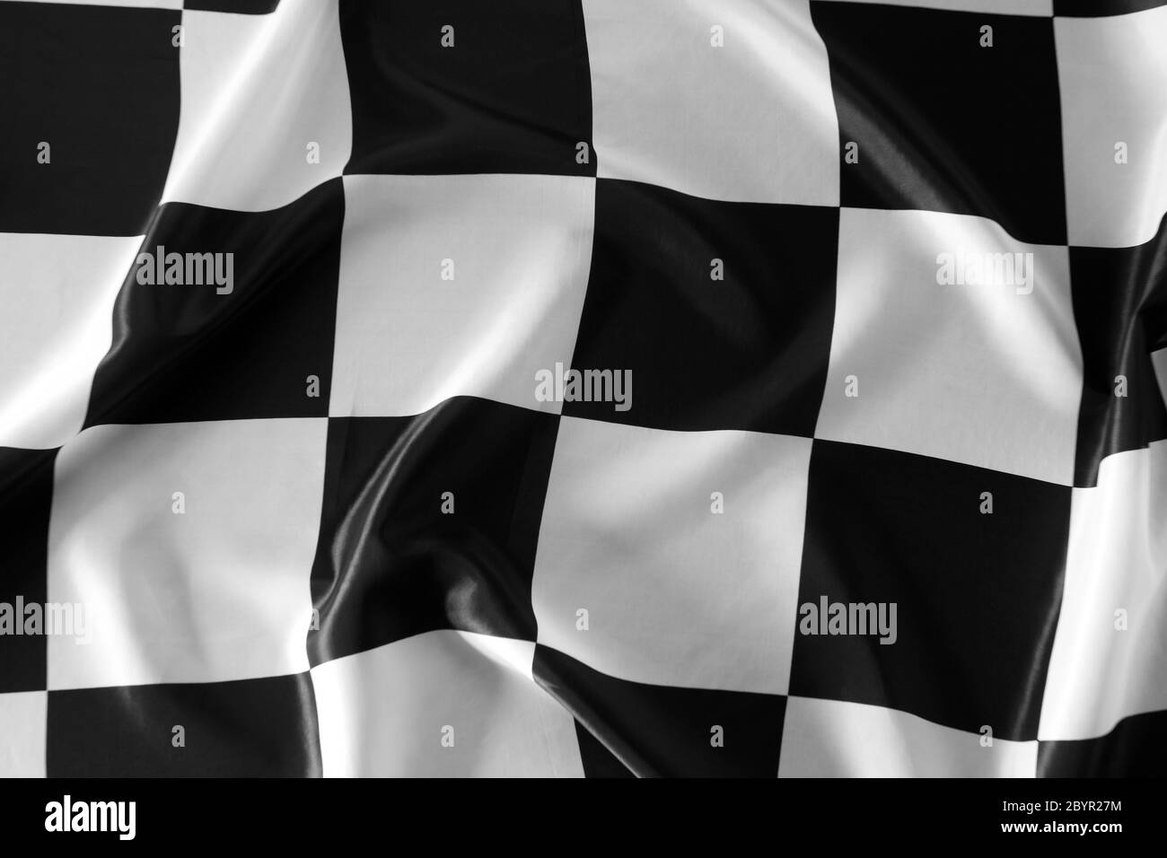 Checkered black and white flag closeup Stock Photo Alamy