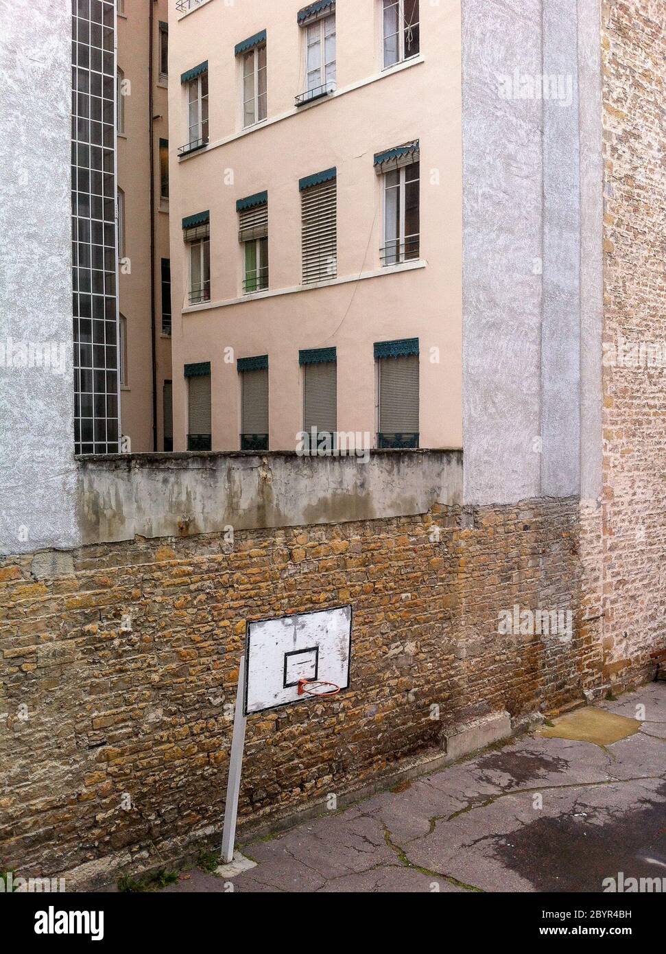 Urban basketball court, Lyon, France Stock Photo Alamy