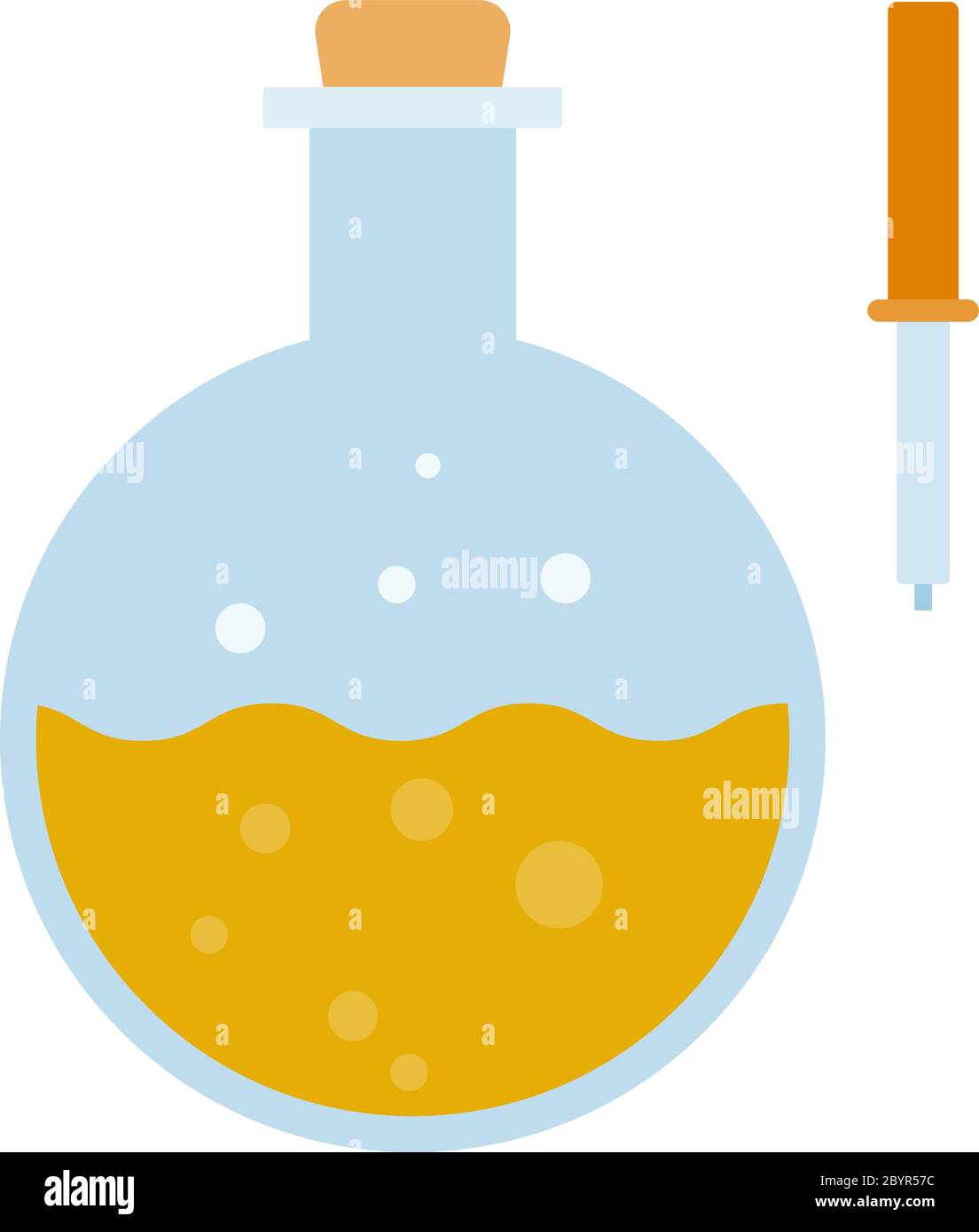 Lab bulb with pipette vector icon flat isolated Stock Vector
