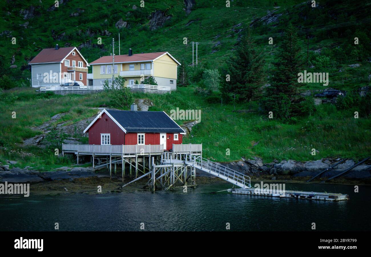 Reine Village on the Lofoten Islands, Norway. The Typical Norwegian