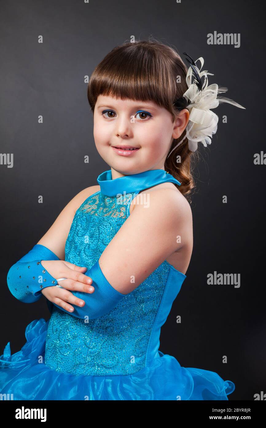 Portrait of cute smiling little girl in princess dress Stock Photo - Alamy