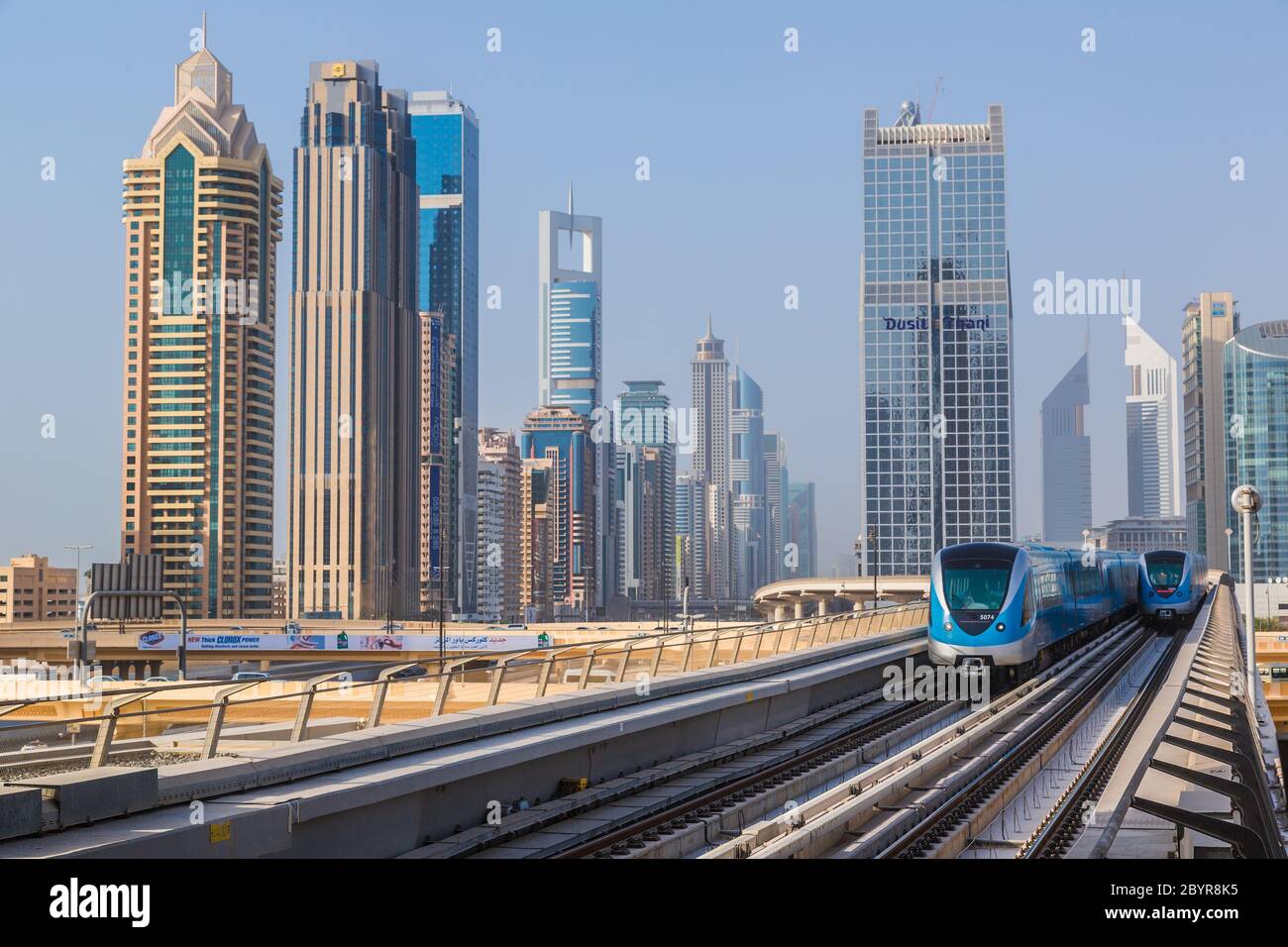 Dubai metro railway Stock Photo